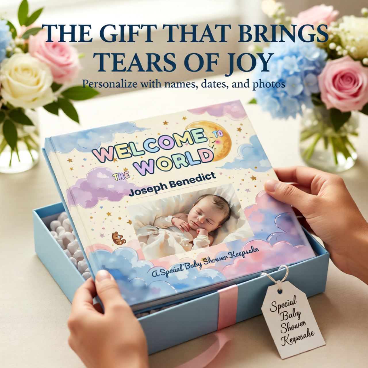 Custom Baby Shower Keepsake Photo Book | 24-Page 8x8 Hardcover Gift for Moms &amp; Kids  product thumbnail image