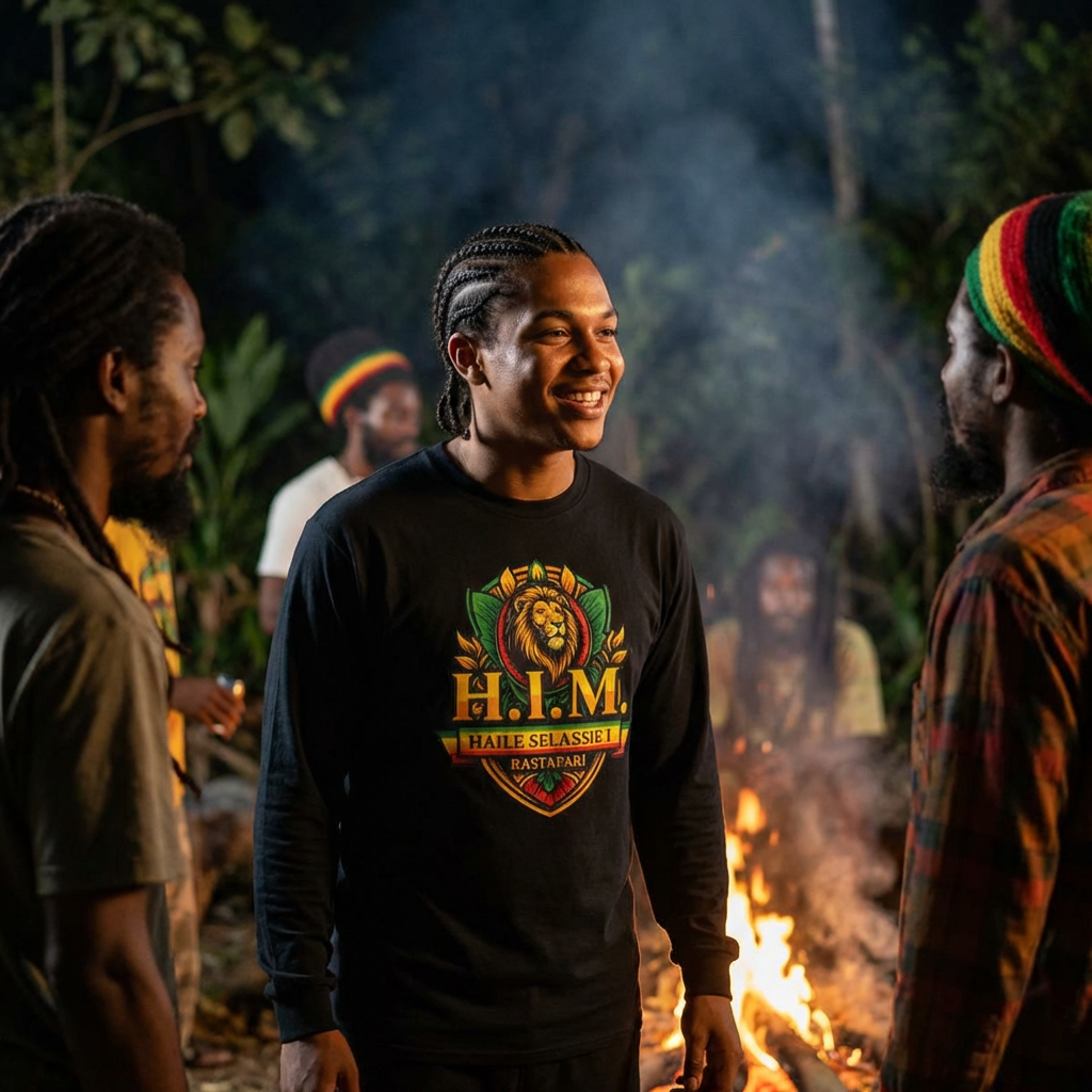 H.I.M. Rastafari, Lion of Judah, Shield, Long Sleeve Tee