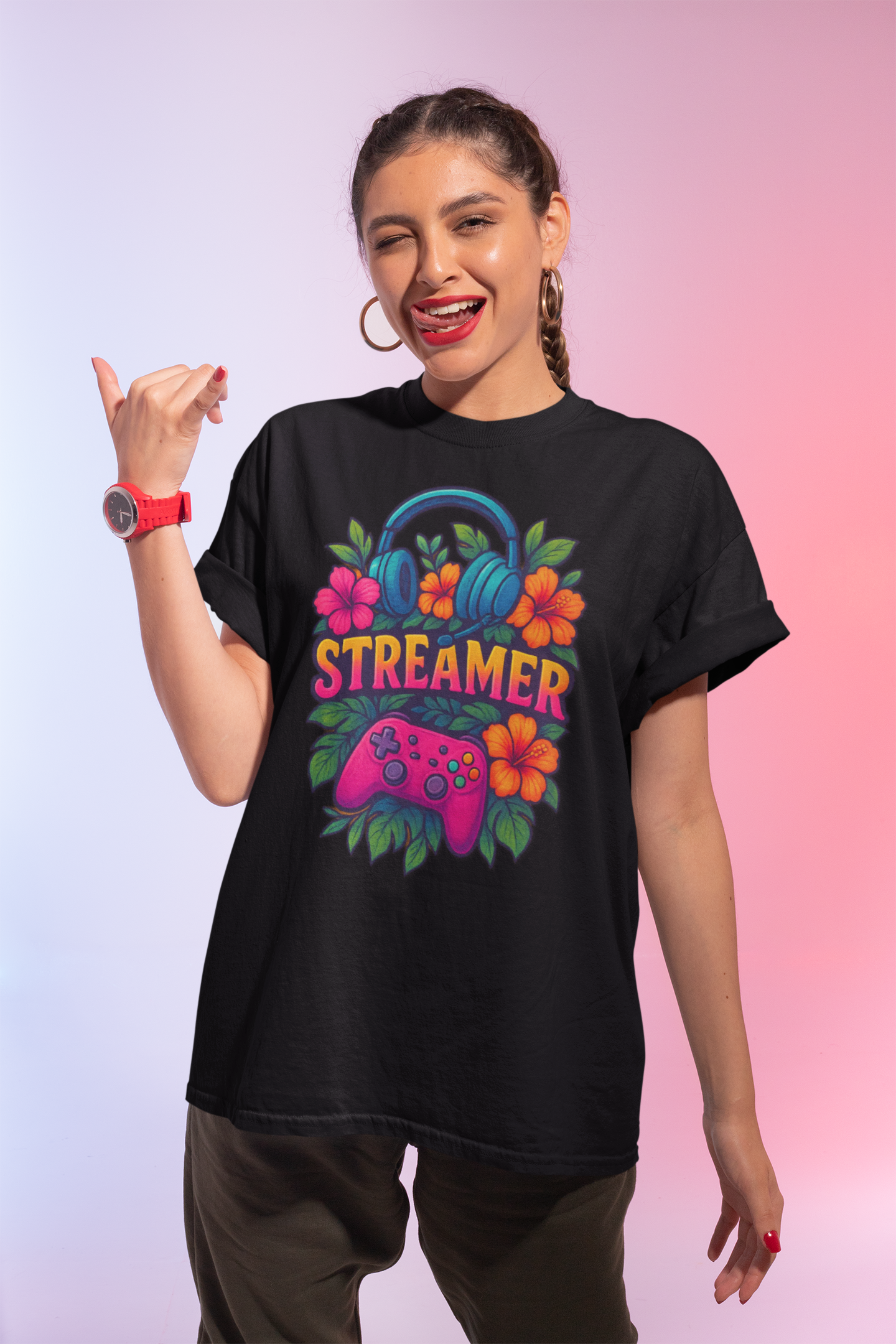 Gamer's Tee - Fun Unisex Heavy Cotton Tee for Streamers, Video Game Lovers, Casual Wear, Gifts for Gamers, Spring/Summer Fashion product thumbnail image
