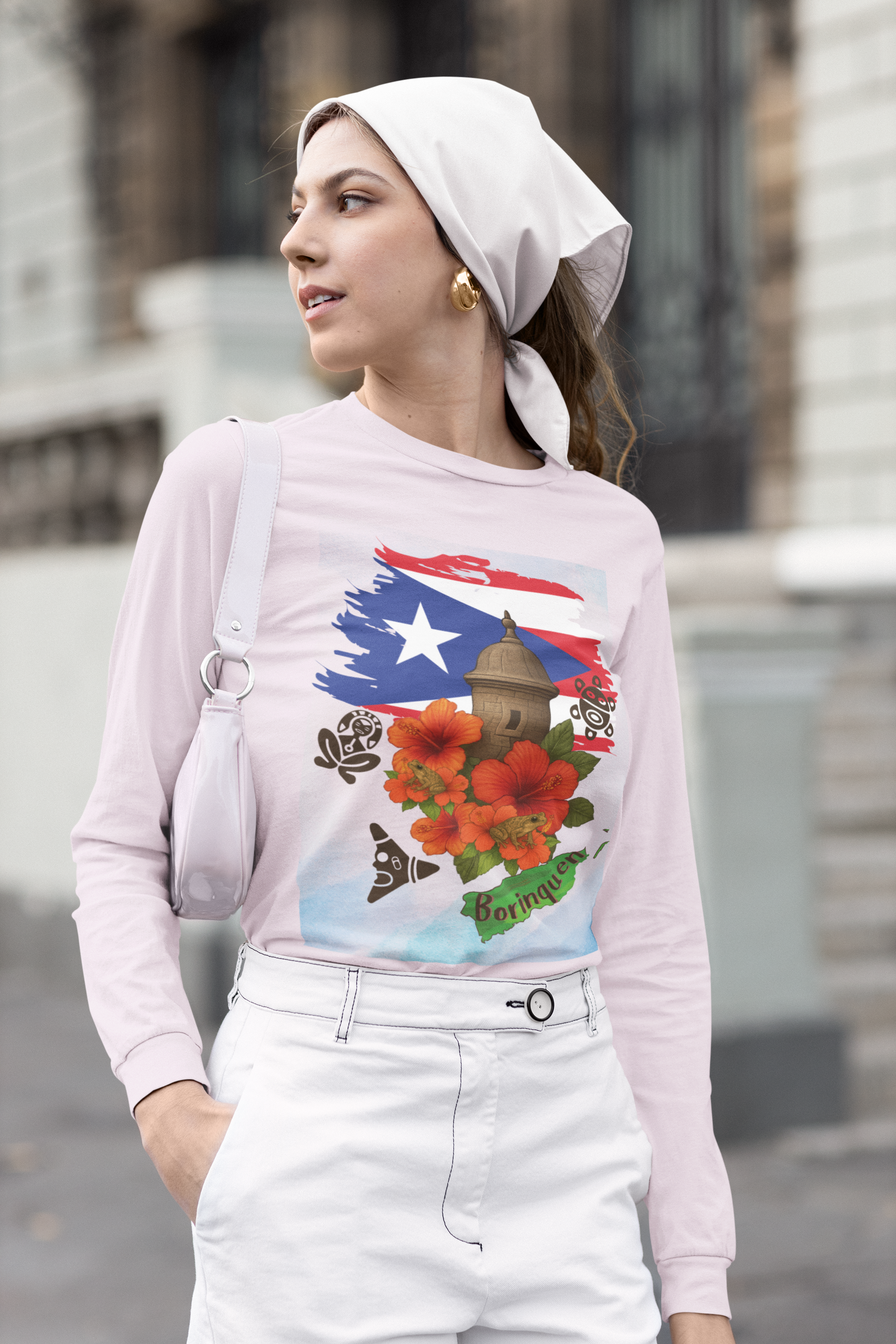 Puerto Rican Heritage Long Sleeve Tee, Unisex Cotton T-Shirt, Borinquen Shirt