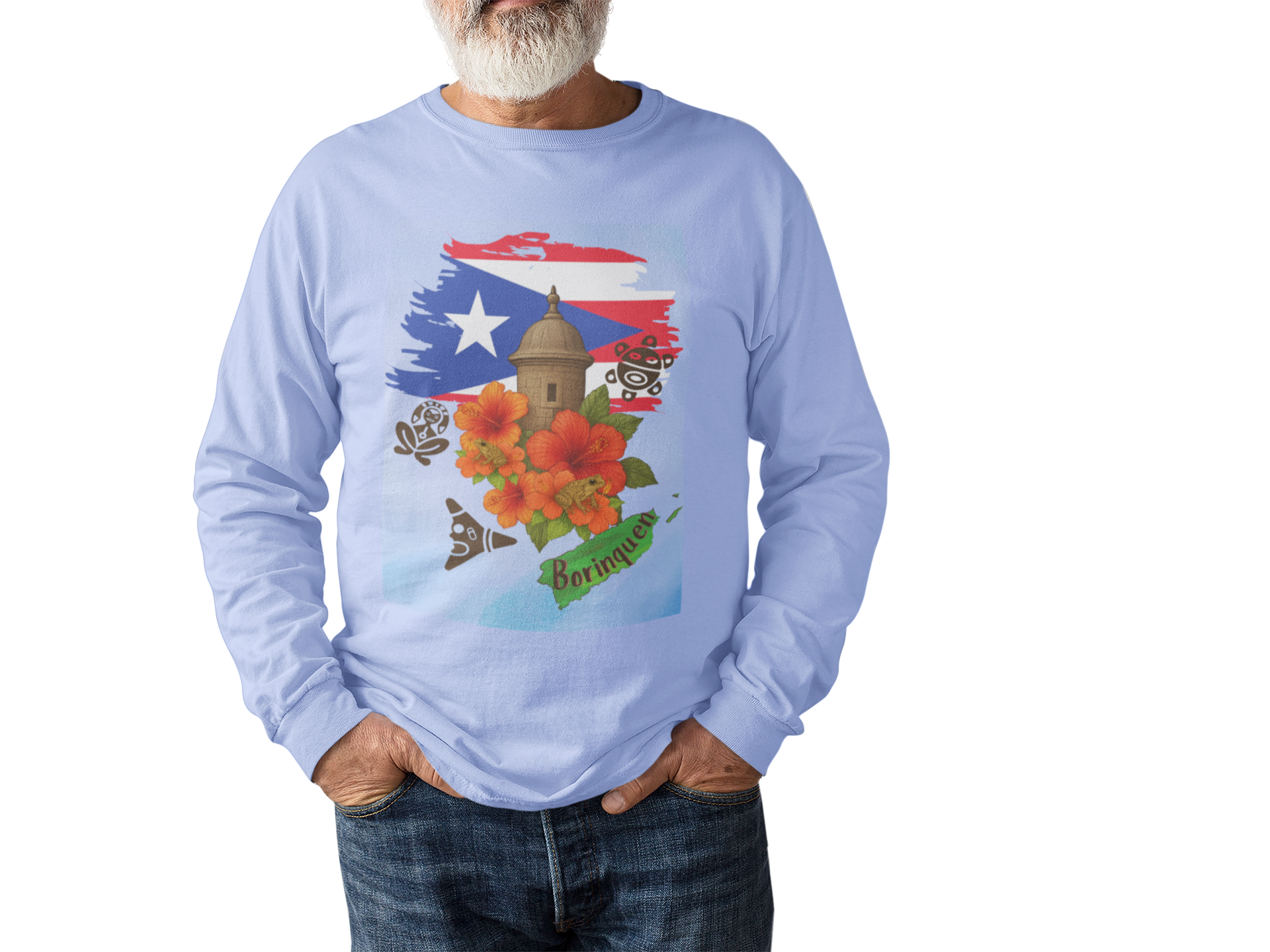 Puerto Rican Heritage Long Sleeve Tee, Unisex Cotton T-Shirt, Borinquen Shirt product thumbnail image Puerto Rican Heritage Long Sleeve Tee, Unisex Cotton T-Shirt, Borinquen Shirt product thumbnail image