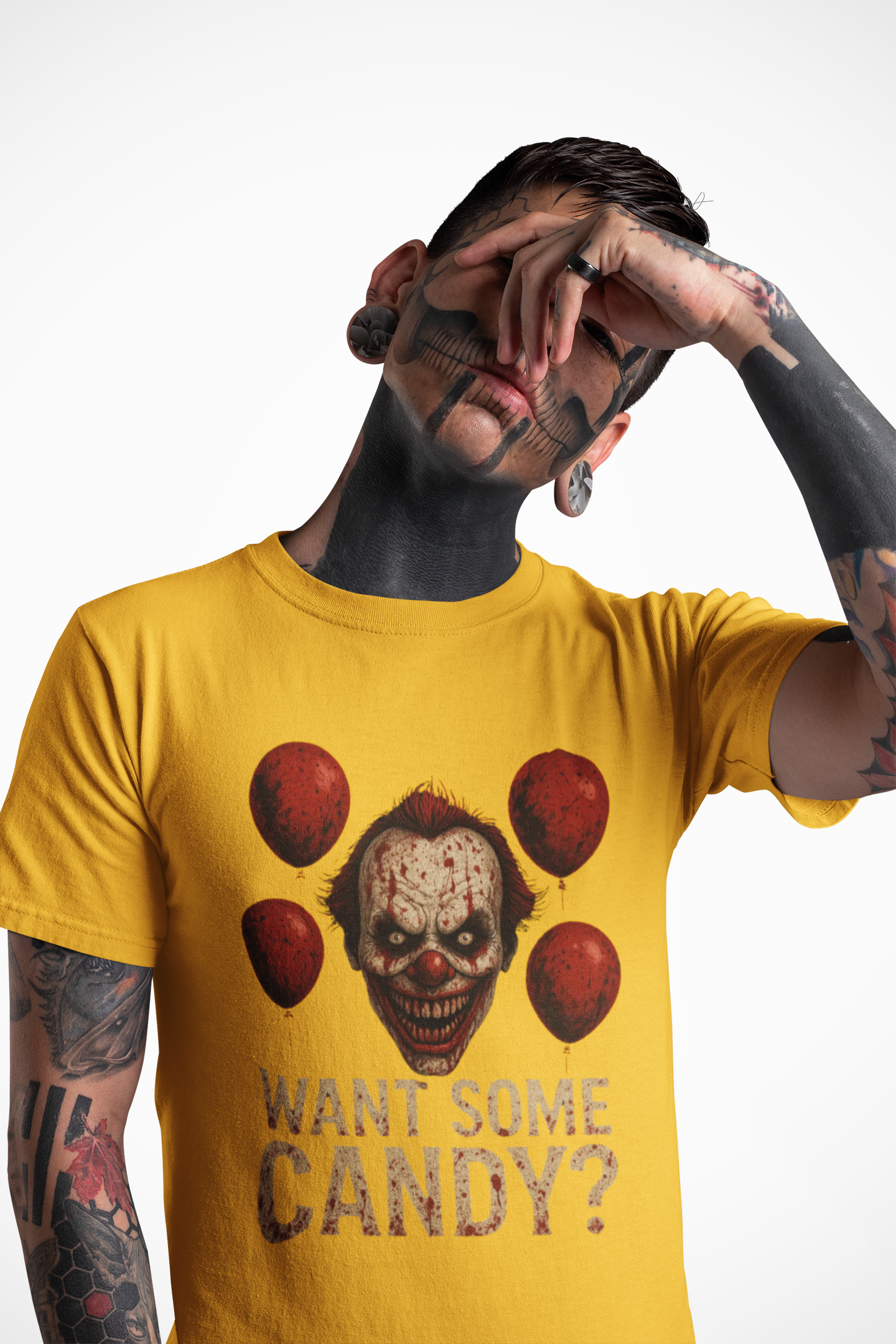 Creepy Clown Halloween Shirt, Scary Horror Clown Graphic Tee, Spooky Unisex Heavy Cotton T-Shirt, Halloween Costume Top product thumbnail image
