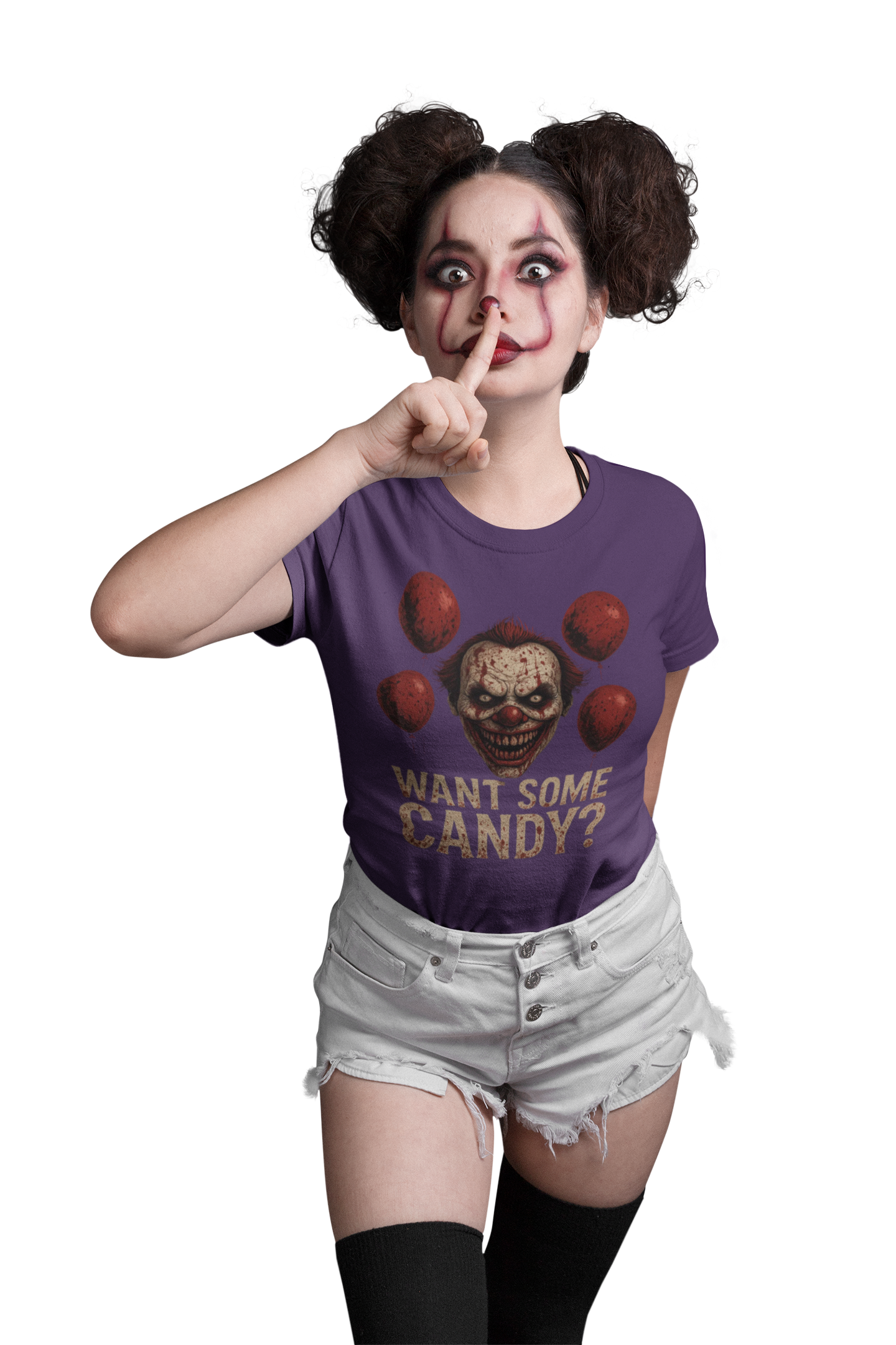 Creepy Clown Halloween Shirt, Scary Horror Clown Graphic Tee, Spooky Unisex Heavy Cotton T-Shirt, Halloween Costume Top product thumbnail image