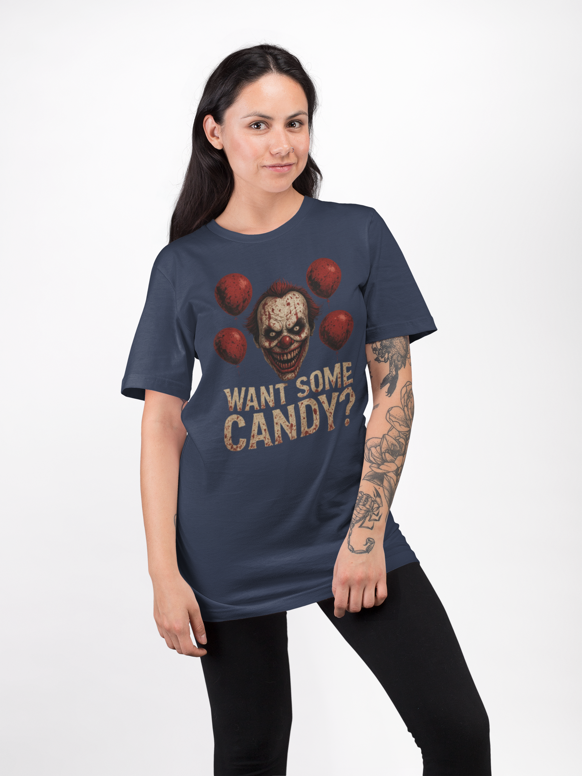 Creepy Clown Halloween Shirt, Scary Horror Clown Graphic Tee, Spooky Unisex Heavy Cotton T-Shirt, Halloween Costume Top product thumbnail image