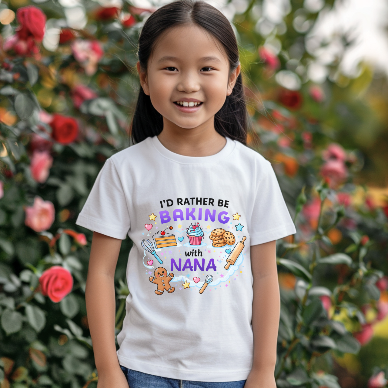 Kids Tee - "I'd Rather Be Baking with Nana" Cute Gift For Nana's Helper product thumbnail image Kids Tee - "I'd Rather Be Baking with Nana" Cute Gift For Nana's Helper product thumbnail image