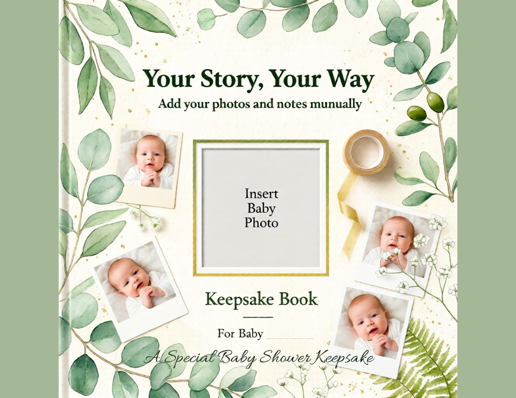 Unique Keepsake Photo Book for Baby Showers | 8x8 Hardcover, 24 Pages to Personalize | Fill & Personalize | Perfect Gift for Moms and Kids product thumbnail image Unique Keepsake Photo Book for Baby Showers | 8x8 Hardcover, 24 Pages to Personalize | Fill & Personalize | Perfect Gift for Moms and Kids product thumbnail image