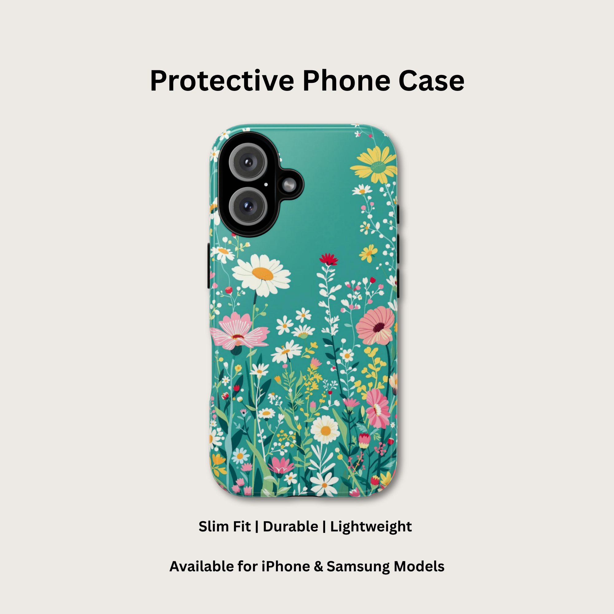 Floral Meadow Tough Phone Case – Wildflower Aesthetic iPhone &amp; Samsung Cover product thumbnail image