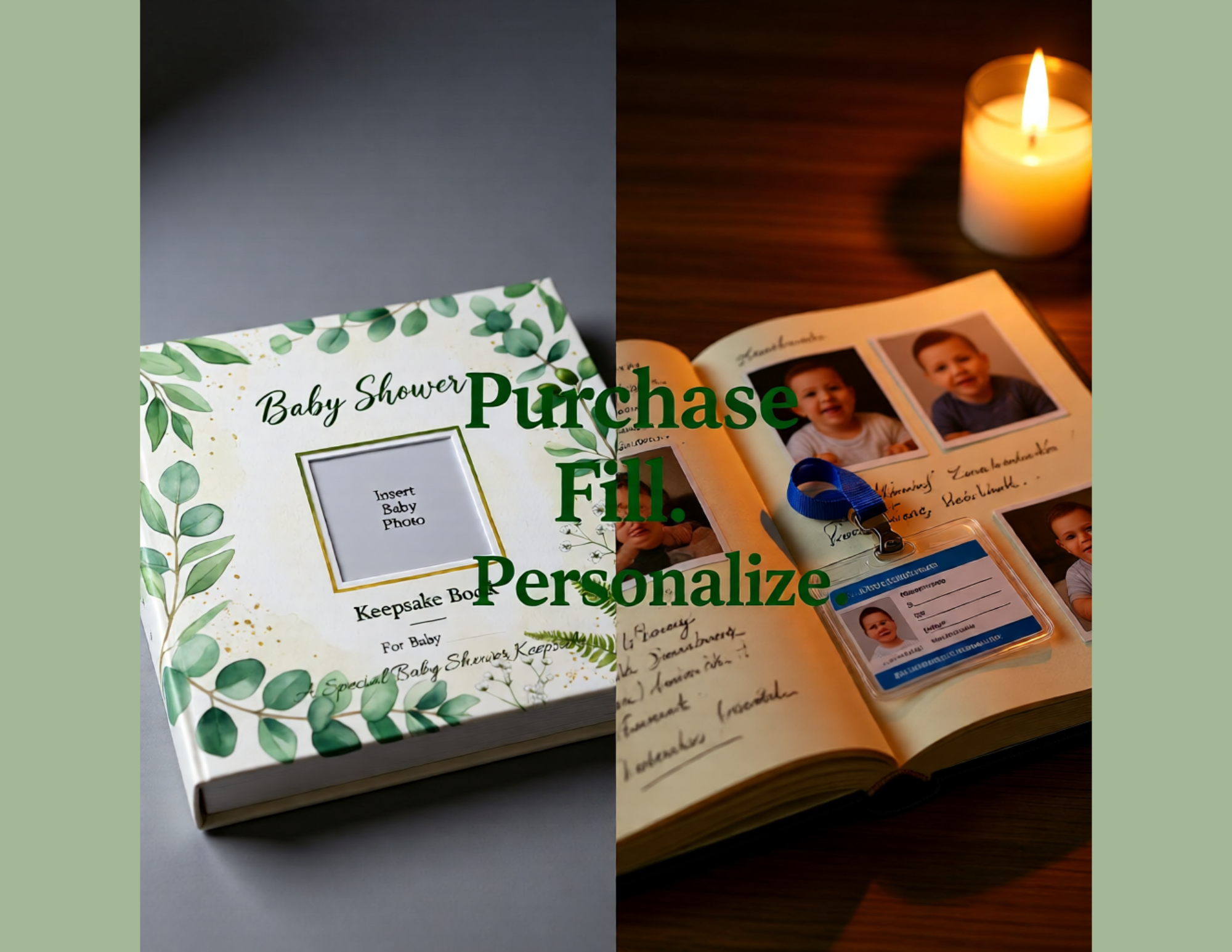 Unique Keepsake Photo Book for Baby Showers | 8x8 Hardcover, 24 Pages to Personalize | Fill &amp; Personalize | Perfect Gift for Moms and Kids product thumbnail image