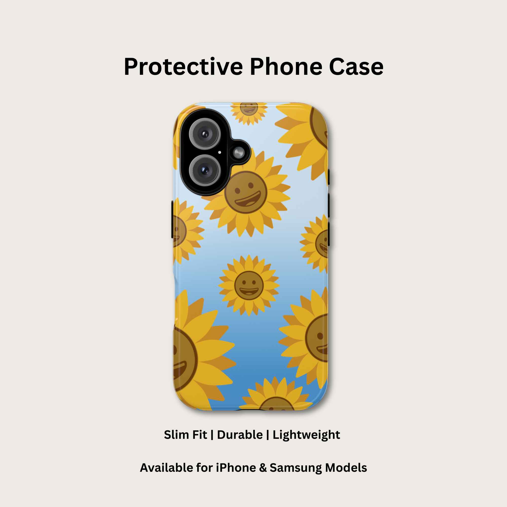Smiley Sunflower Phone Case – Cute Floral Aesthetic iPhone & Samsung Cover product thumbnail image Smiley Sunflower Phone Case – Cute Floral Aesthetic iPhone & Samsung Cover product thumbnail image