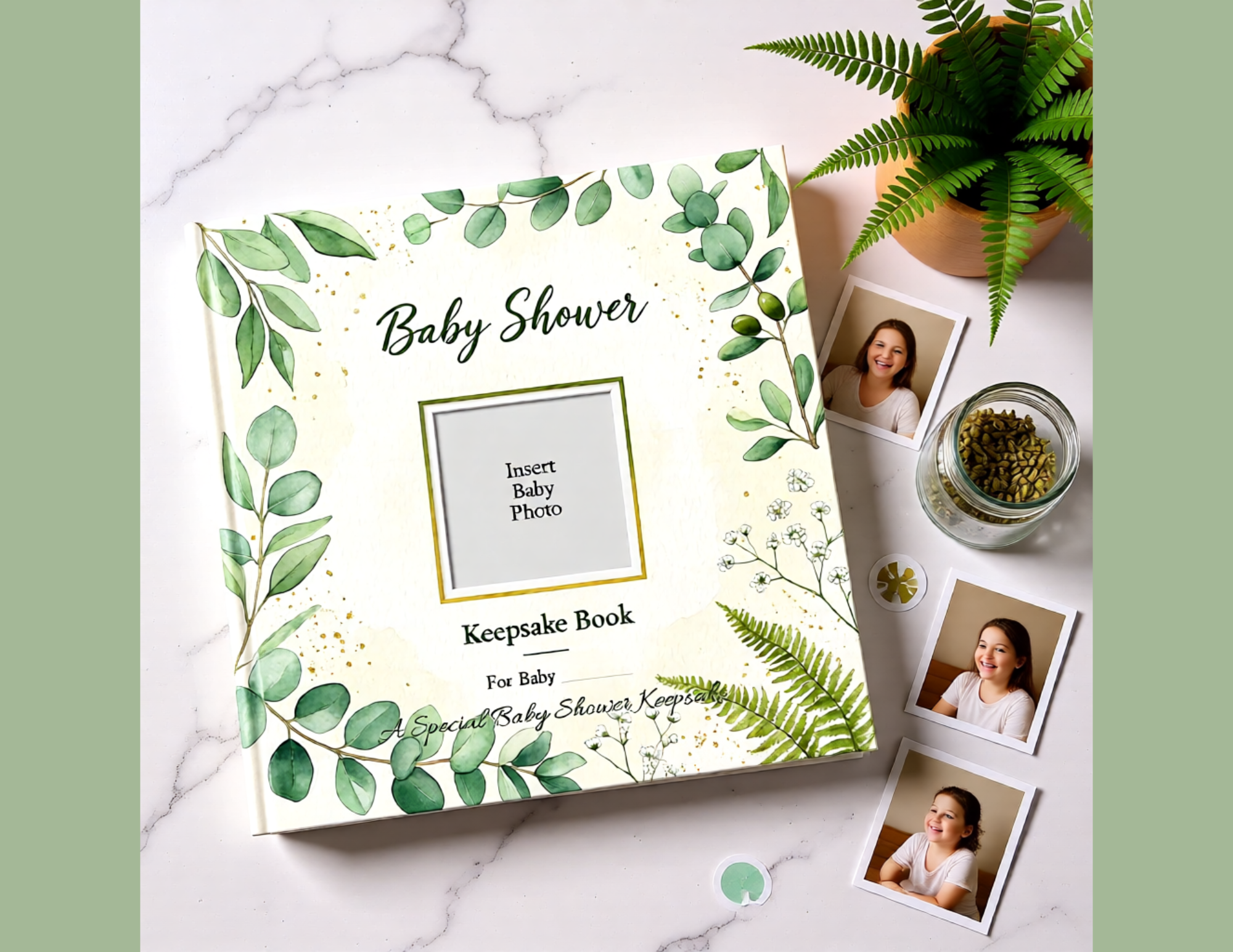 Unique Keepsake Photo Book for Baby Showers | 8x8 Hardcover, 24 Pages to Personalize | Fill &amp; Personalize | Perfect Gift for Moms and Kids product thumbnail image