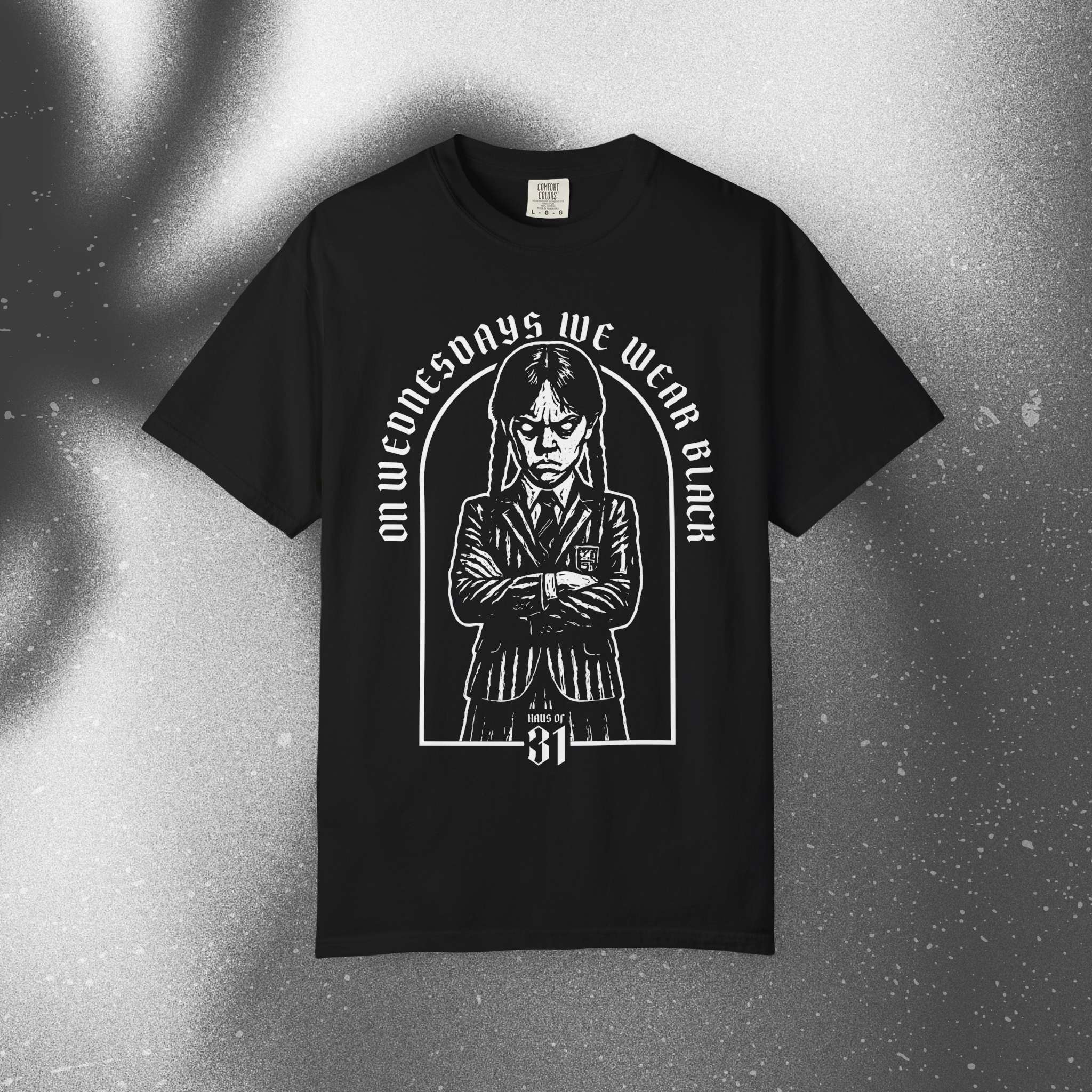 On Wednesdays We Wear Black tee product thumbnail image On Wednesdays We Wear Black tee product thumbnail image