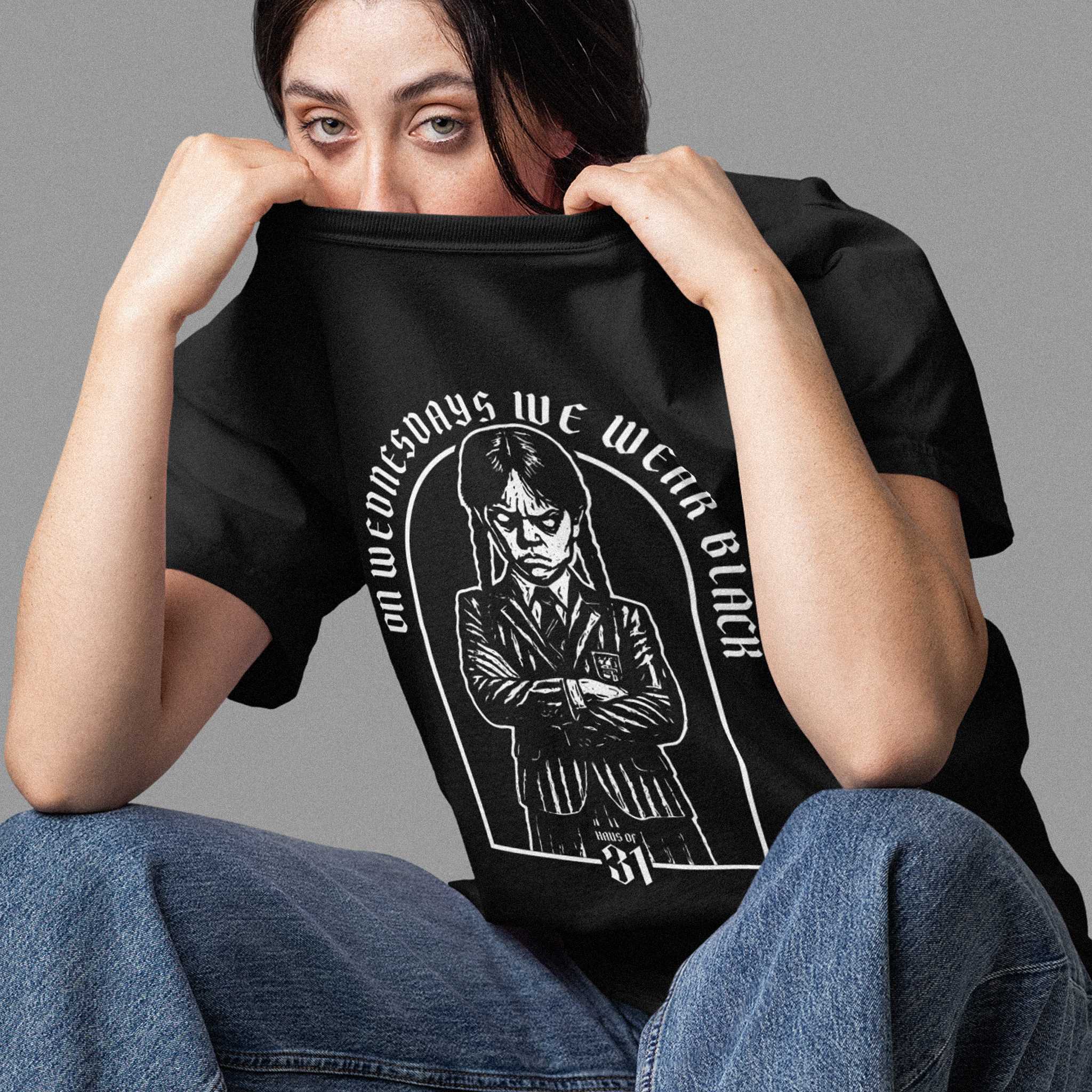 On Wednesdays We Wear Black tee product thumbnail image On Wednesdays We Wear Black tee product thumbnail image