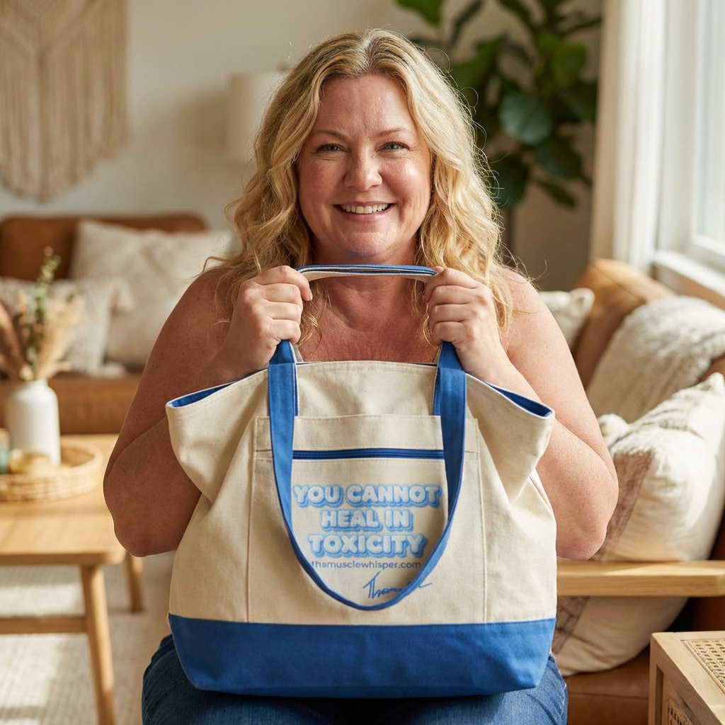 ThaMuscleWhisperer Zippered Beach & Everyday Tote - You Cannot Heal In Toxicity