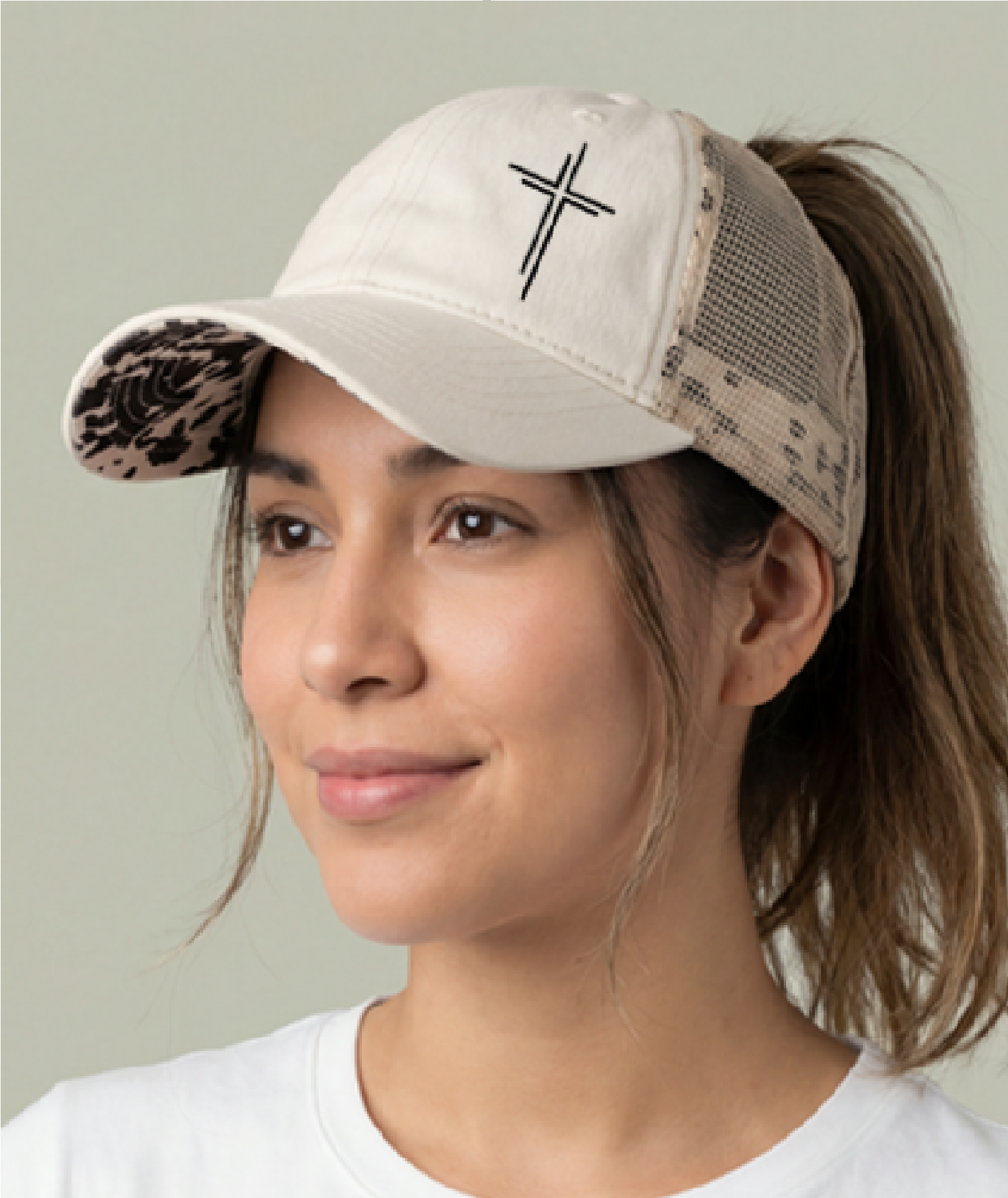 Women's Long Horn Washed Mesh-Back Cap - Black cross product thumbnail image Women's Long Horn Washed Mesh-Back Cap - Black cross product thumbnail image