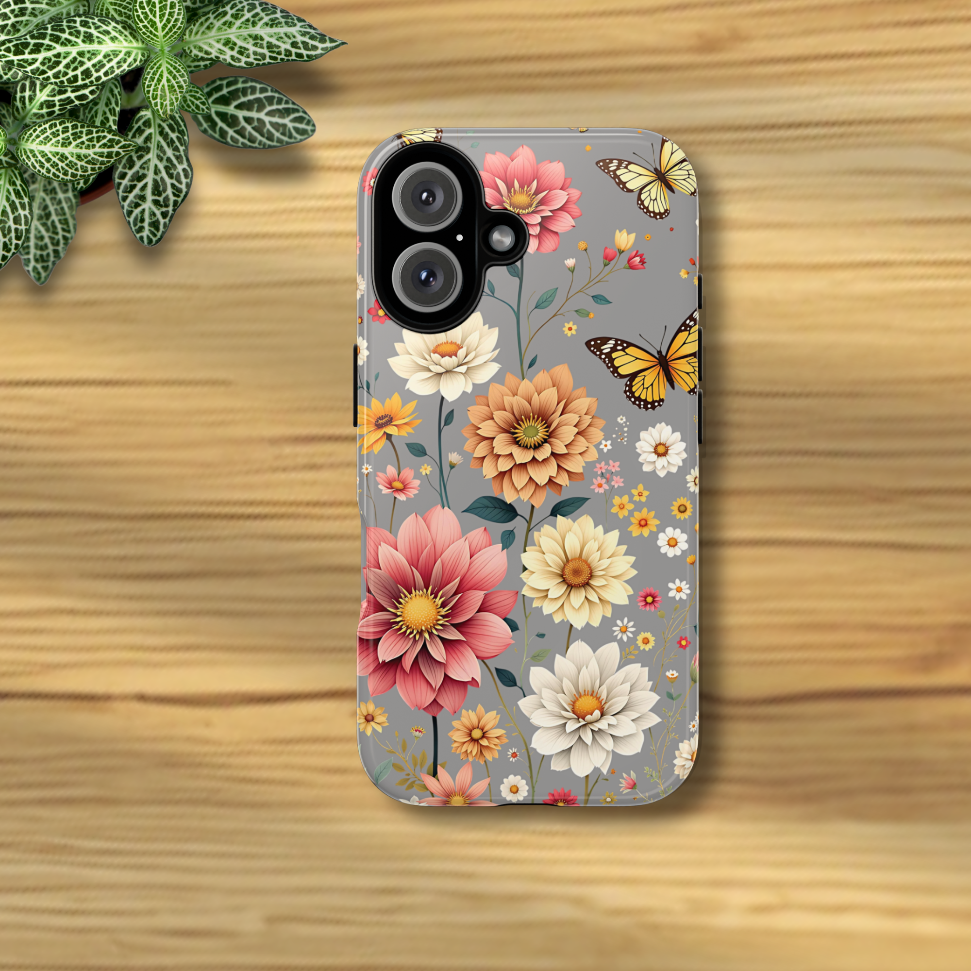 Floral Butterfly Phone Case – Elegant Flower Tough Cover  product thumbnail image