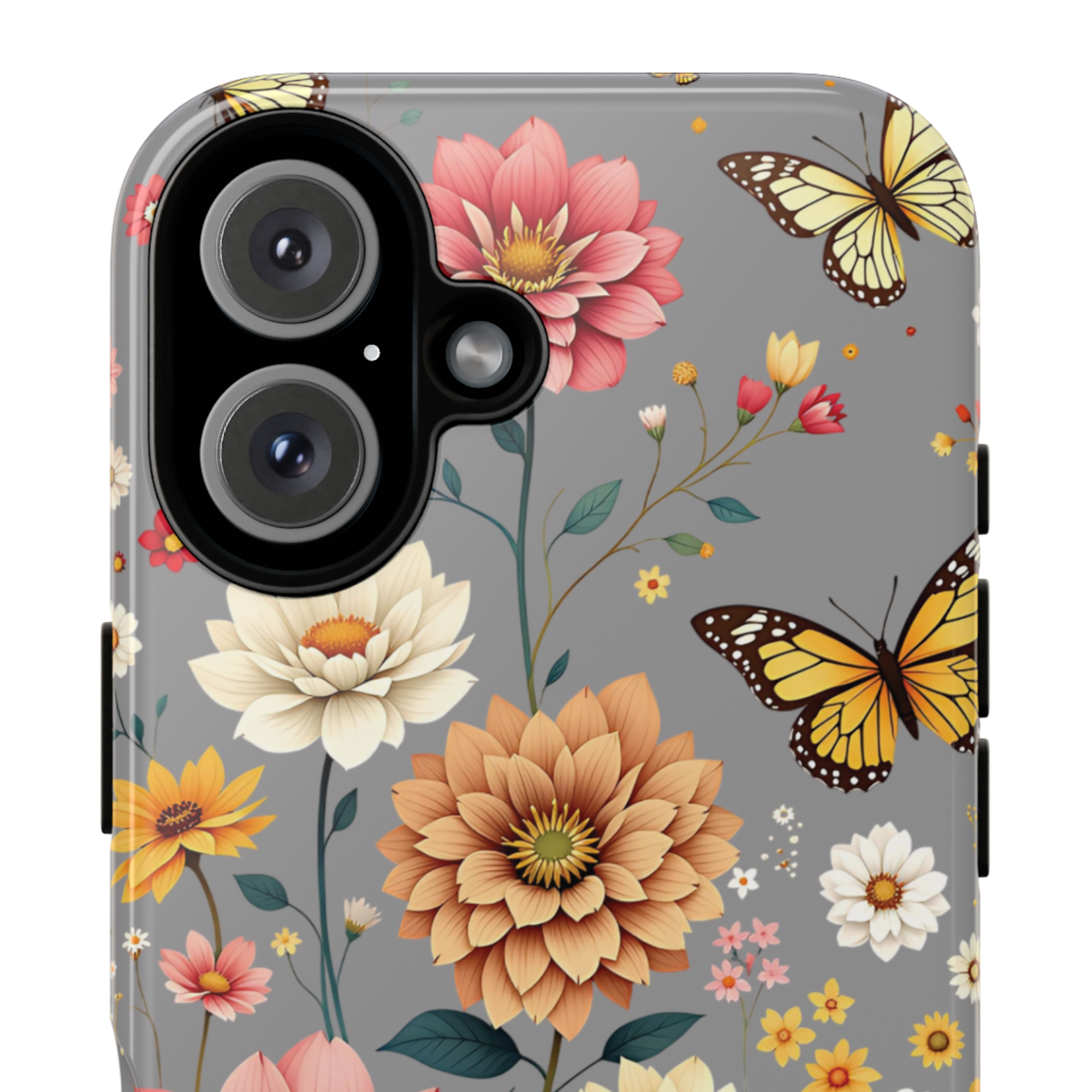 Floral Butterfly Phone Case – Elegant Flower Tough Cover  product thumbnail image