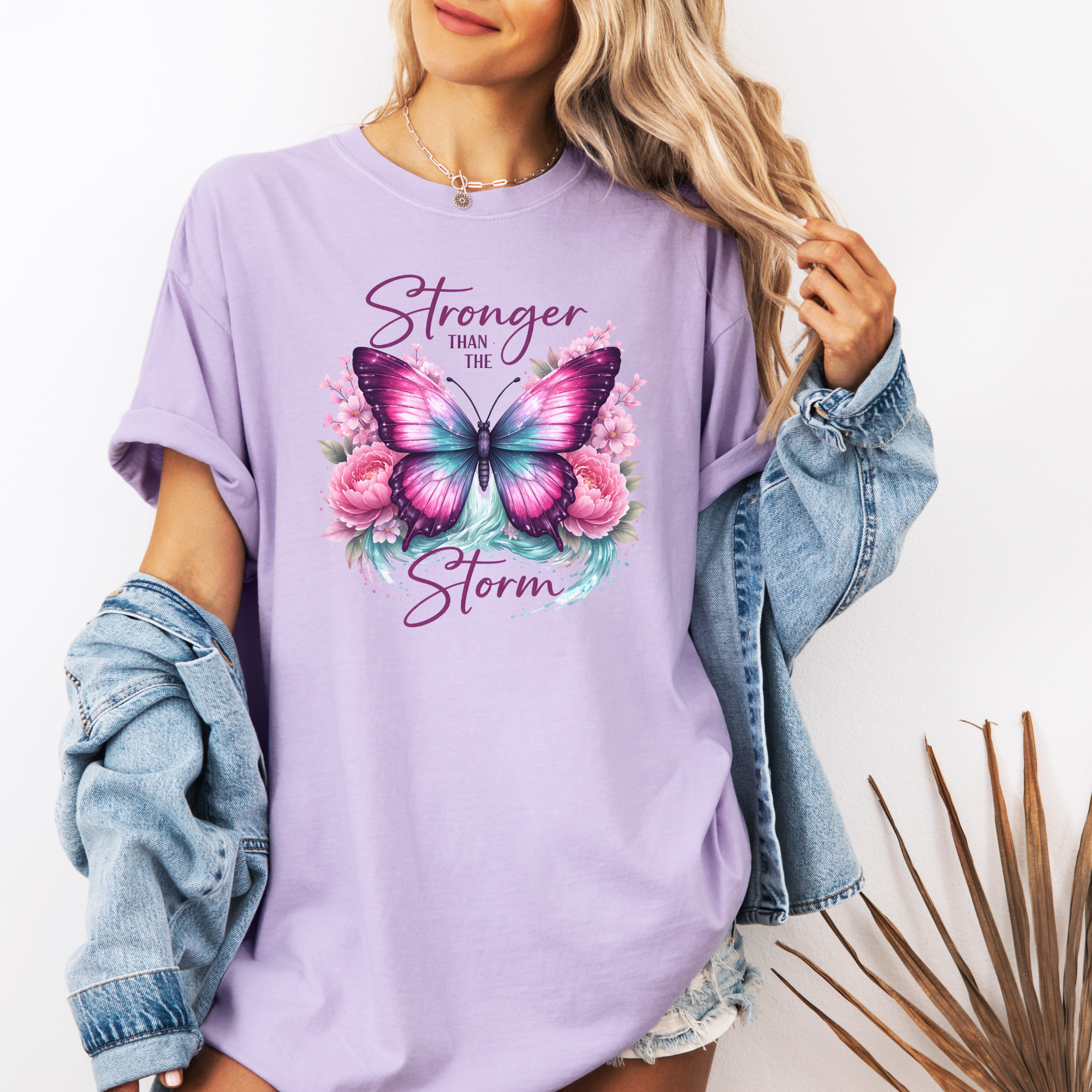 Stronger Than the Storm Butterfly T-Shirt product thumbnail image Stronger Than the Storm Butterfly T-Shirt product thumbnail image