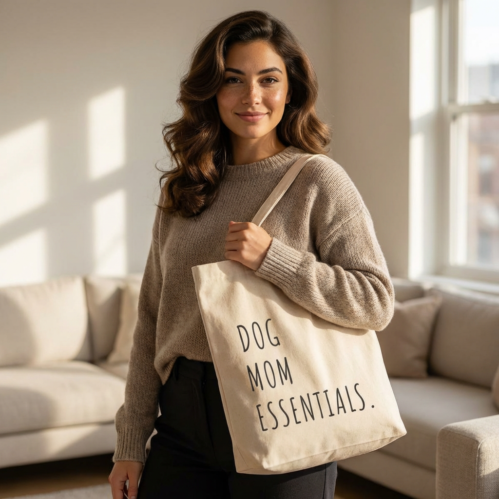 Dog Mom Essentials Cotton Canvas Tote product thumbnail image