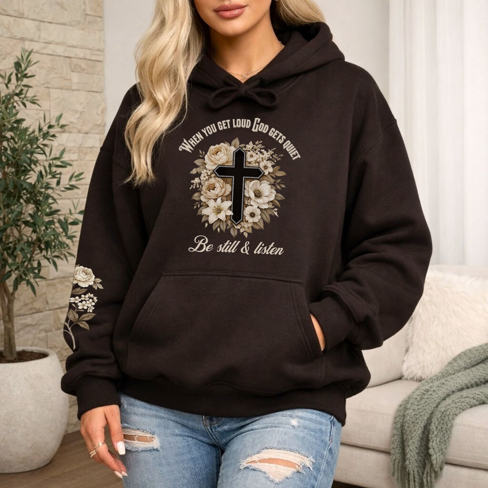 When You Get Loud God Gets Quiet Hoodie | Faith Graphic Hoodie product thumbnail image