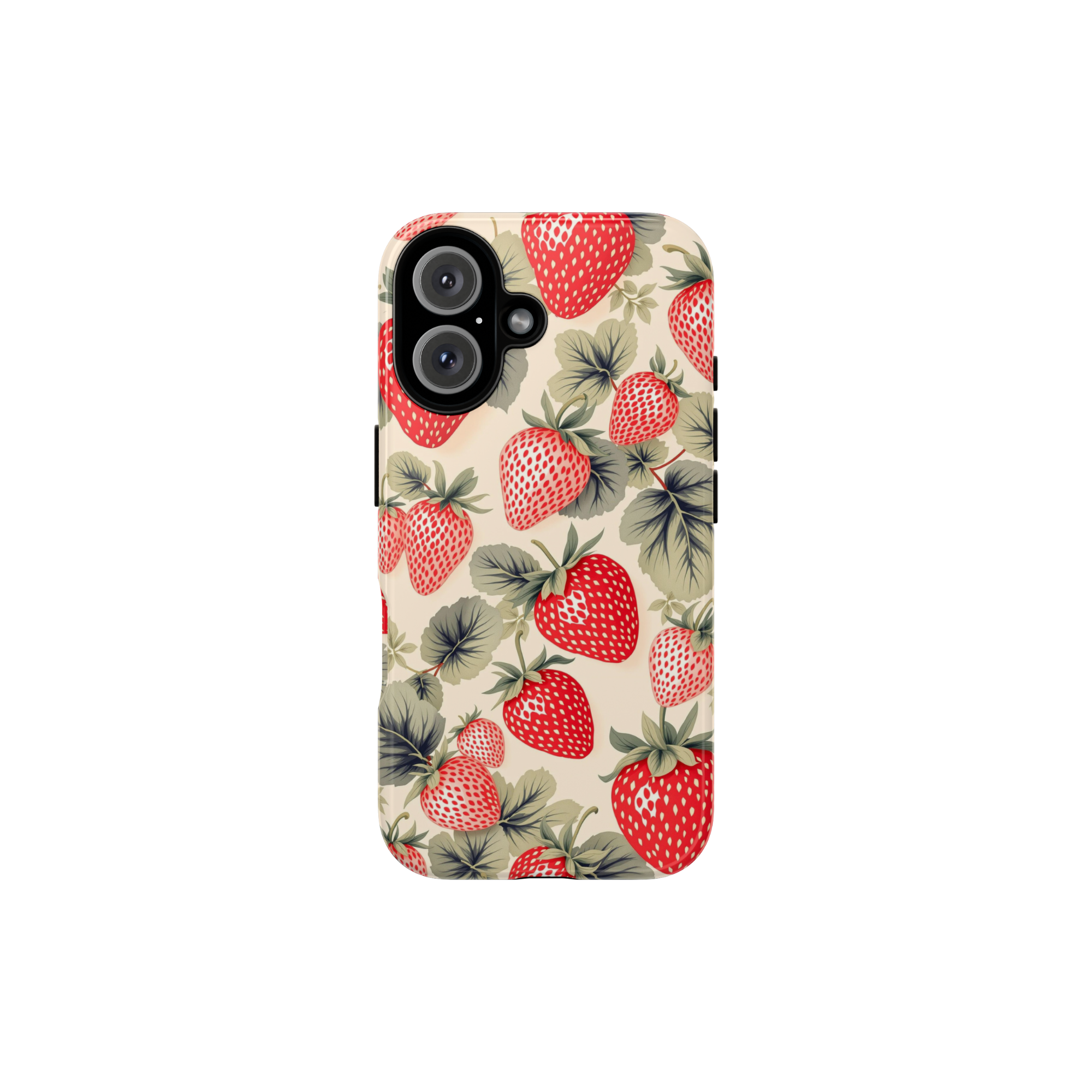 Strawberry Botanical Phone Case — Cute Fruit Pattern Tough Cover