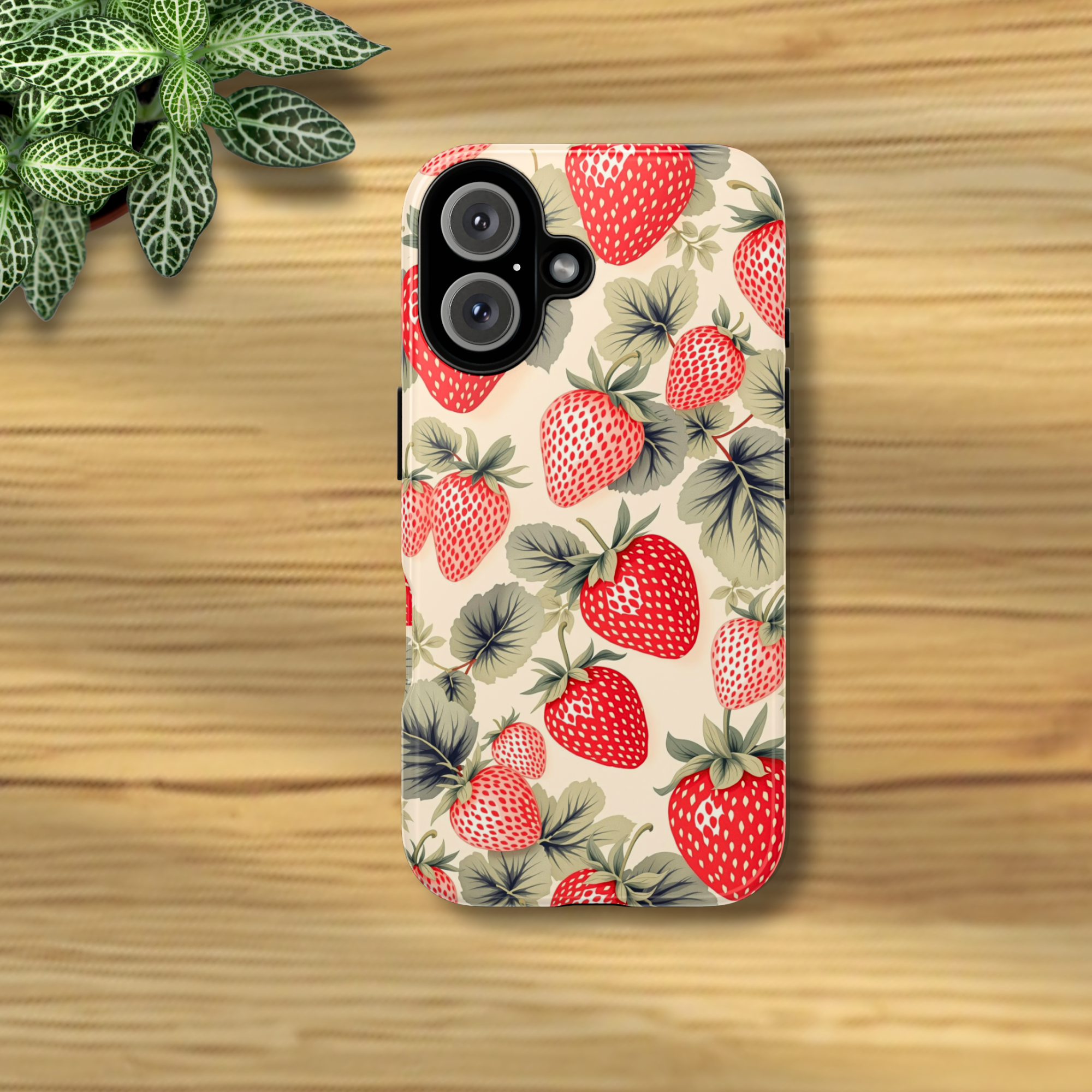 Strawberry Botanical Phone Case — Cute Fruit Pattern Tough Cover product thumbnail image