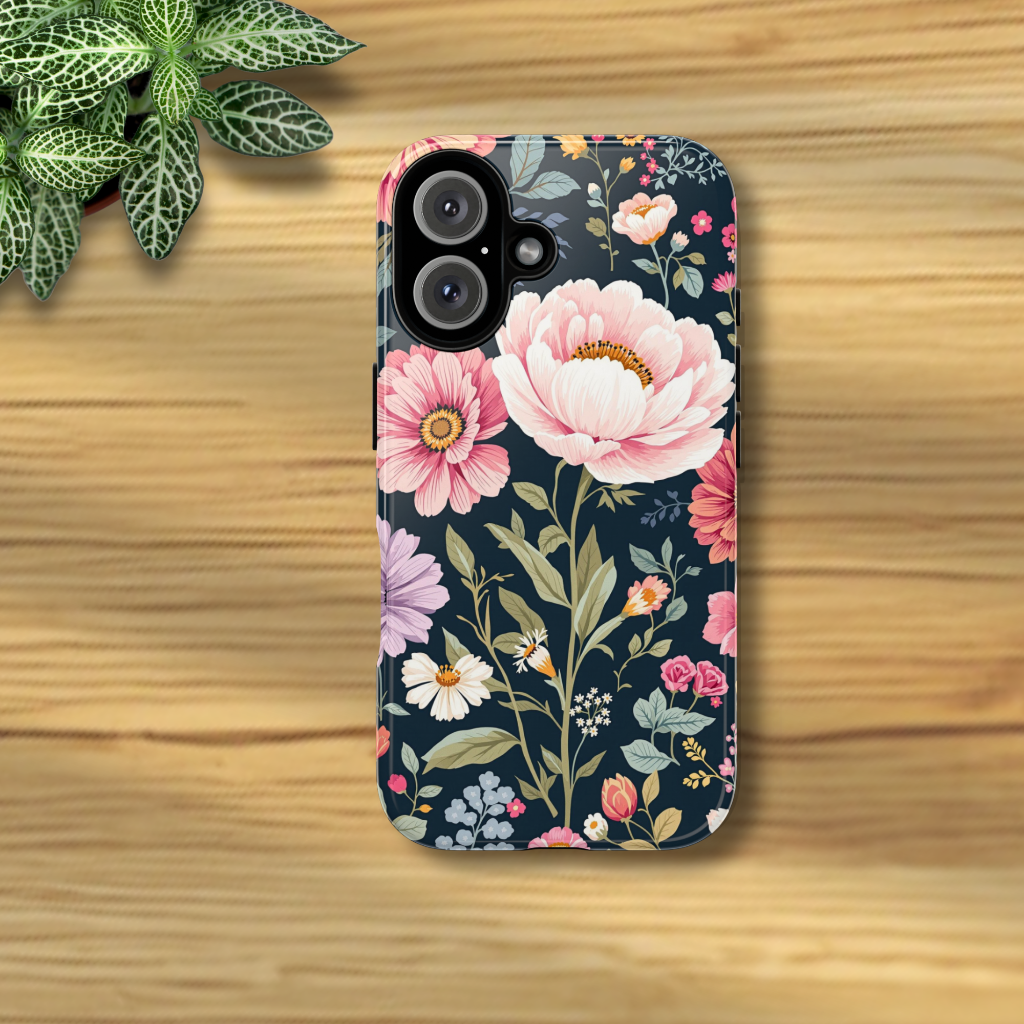 Dark Floral Tough Phone Case — Elegant Botanical Cover product thumbnail image