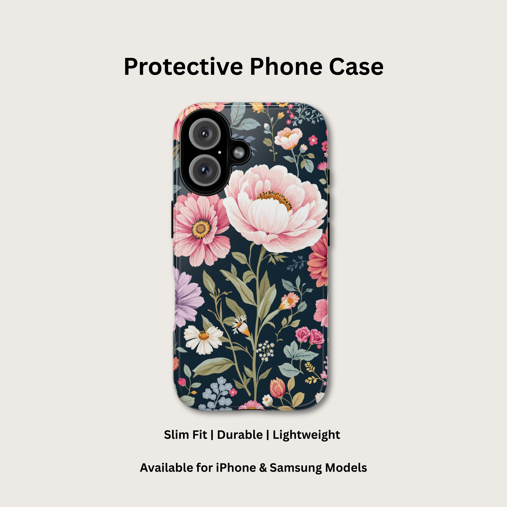 Dark Floral Tough Phone Case — Elegant Botanical Cover product thumbnail image Dark Floral Tough Phone Case — Elegant Botanical Cover product thumbnail image