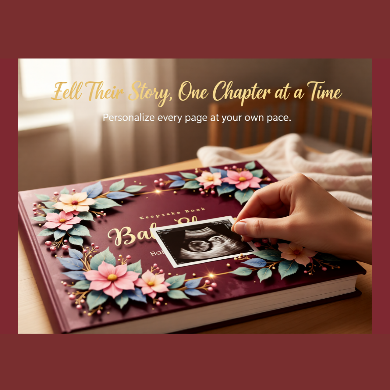 Personalized Baby Shower Keepsake Photo Book | Unique 11.5 X 8 Gift for Moms &amp; Kids | 24 Pages to Fill At Your Own Pace product thumbnail image