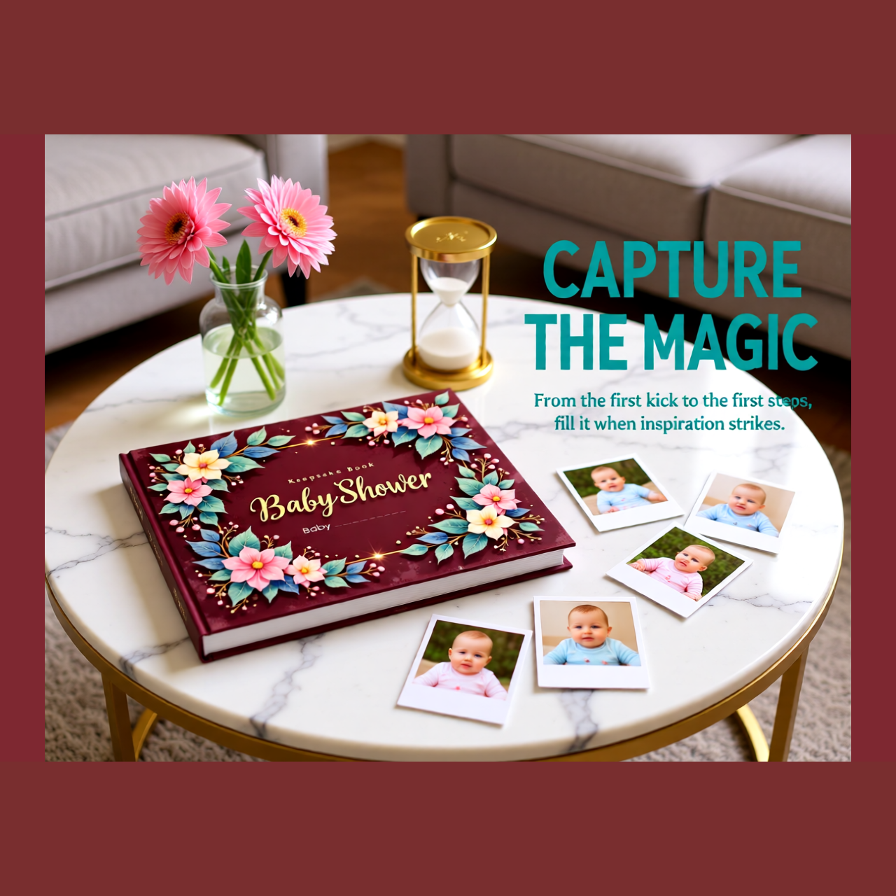 Personalized Baby Shower Keepsake Photo Book | Unique 11.5 X 8 Gift for Moms & Kids | 24 Pages to Fill At Your Own Pace product thumbnail image Personalized Baby Shower Keepsake Photo Book | Unique 11.5 X 8 Gift for Moms & Kids | 24 Pages to Fill At Your Own Pace product thumbnail image