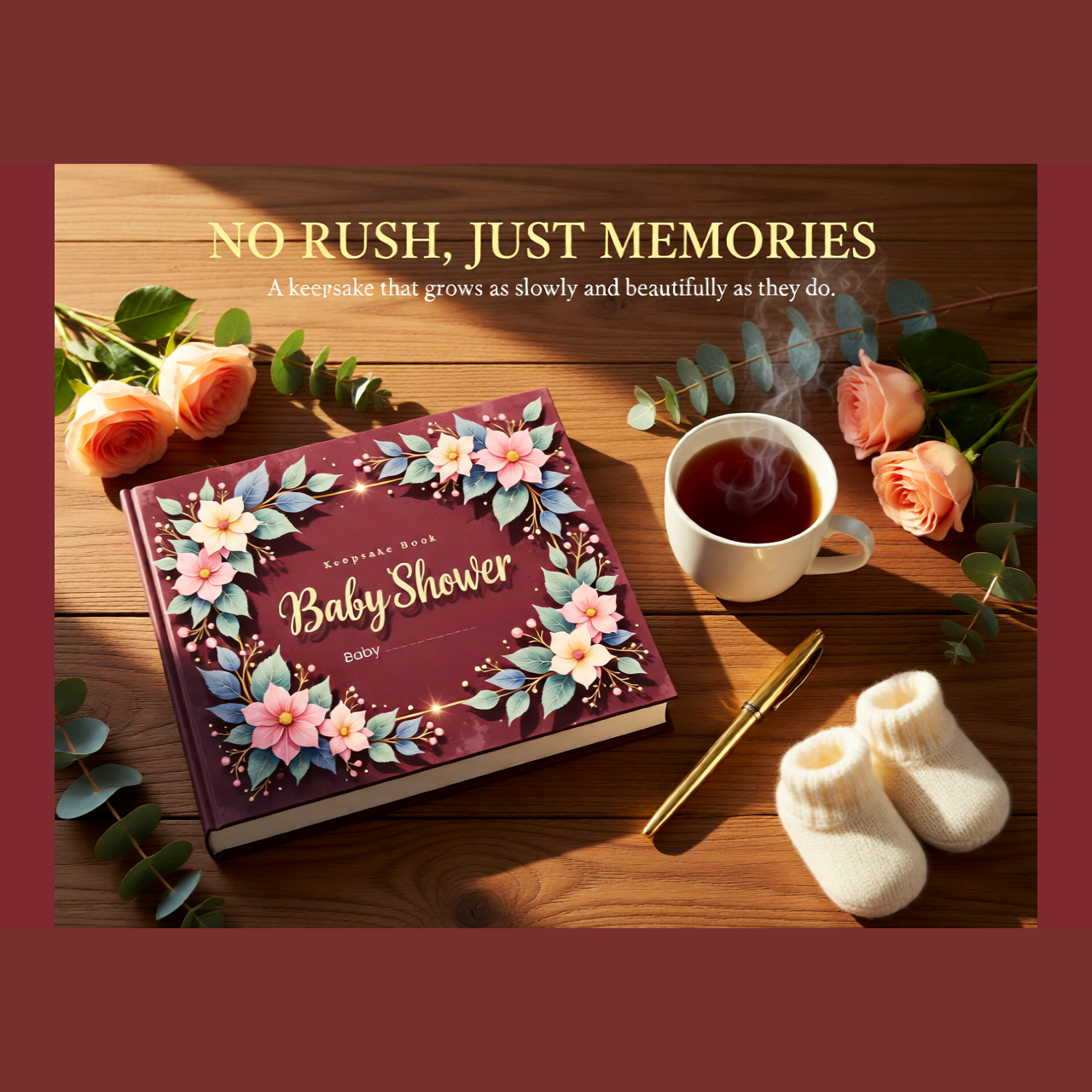 Personalized Baby Shower Keepsake Photo Book | Unique 11.5 X 8 Gift for Moms &amp; Kids | 24 Pages to Fill At Your Own Pace product thumbnail image