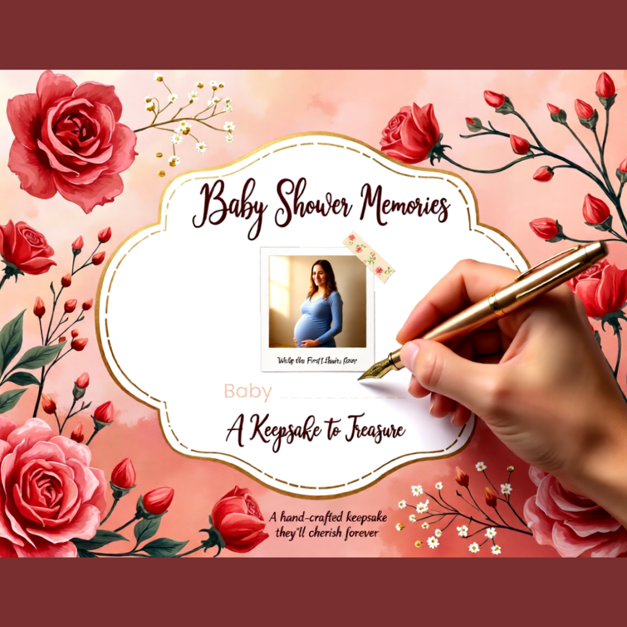 Personalized Baby Shower Keepsake Photo Book | Unique 11.5 x 8 Gift for Moms & Kids | 24 Pages to Fill At Your Own Pace product thumbnail image Personalized Baby Shower Keepsake Photo Book | Unique 11.5 x 8 Gift for Moms & Kids | 24 Pages to Fill At Your Own Pace product thumbnail image