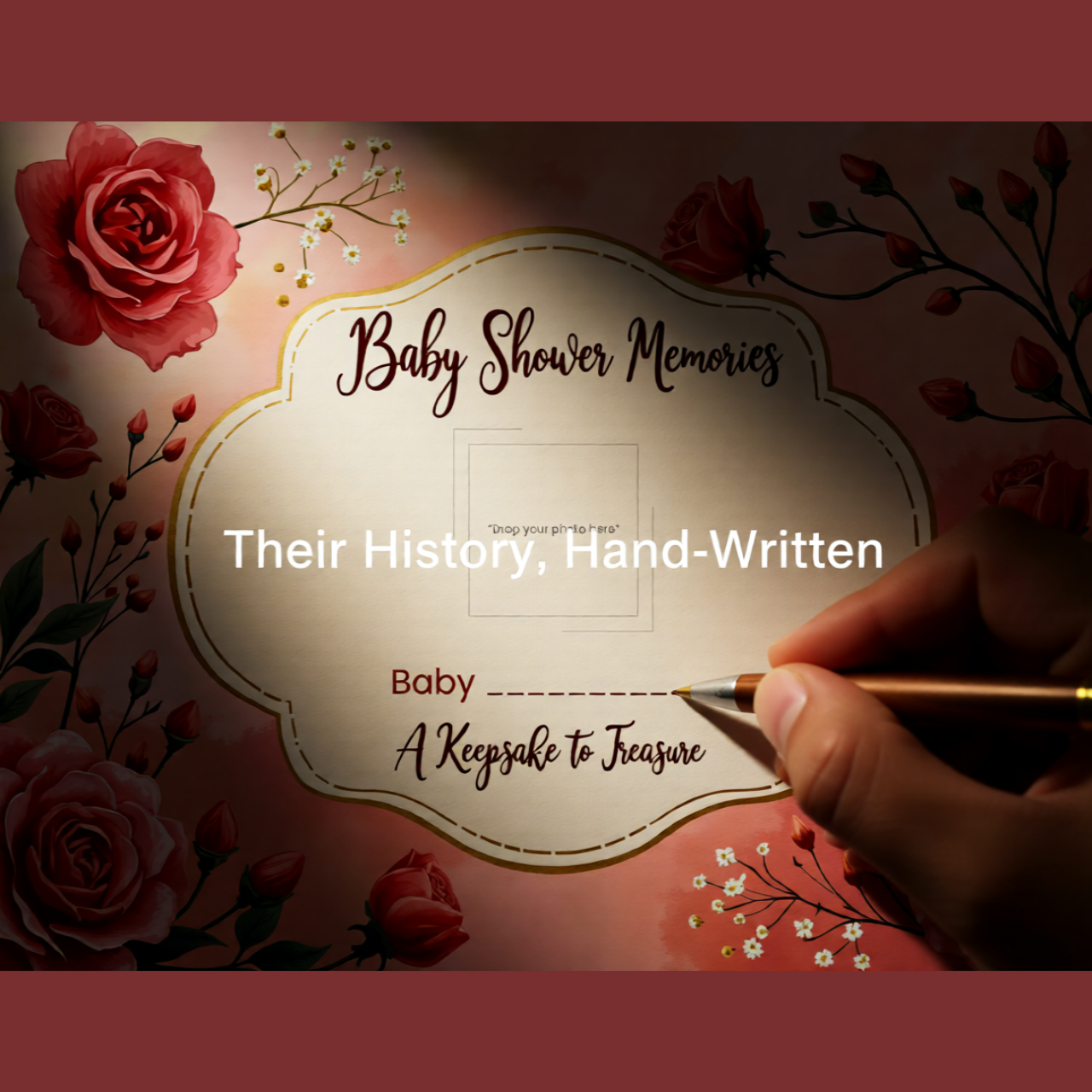 Personalized Baby Shower Keepsake Photo Book | Unique 11.5 x 8 Gift for Moms &amp; Kids | 24 Pages to Fill At Your Own Pace product thumbnail image