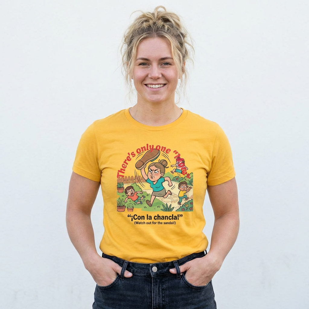 Women's Tee — "There's Only One Mom" Con La Chancla Vintage Graphic product thumbnail image Women's Tee — "There's Only One Mom" Con La Chancla Vintage Graphic product thumbnail image