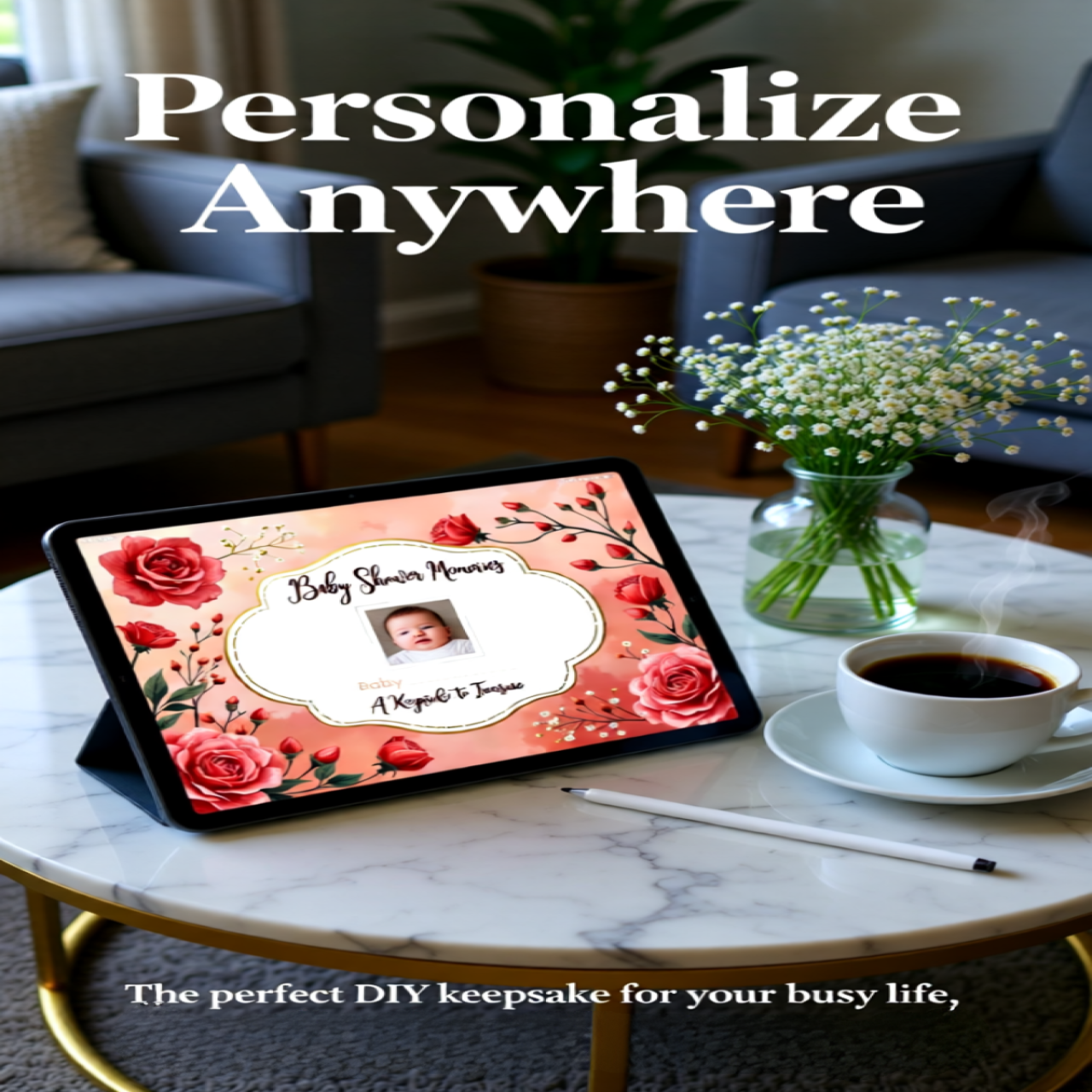 Custom Baby Shower Keepsake Hardcover Photo Book — 24-Page Gift for Moms &amp; Kids product thumbnail image