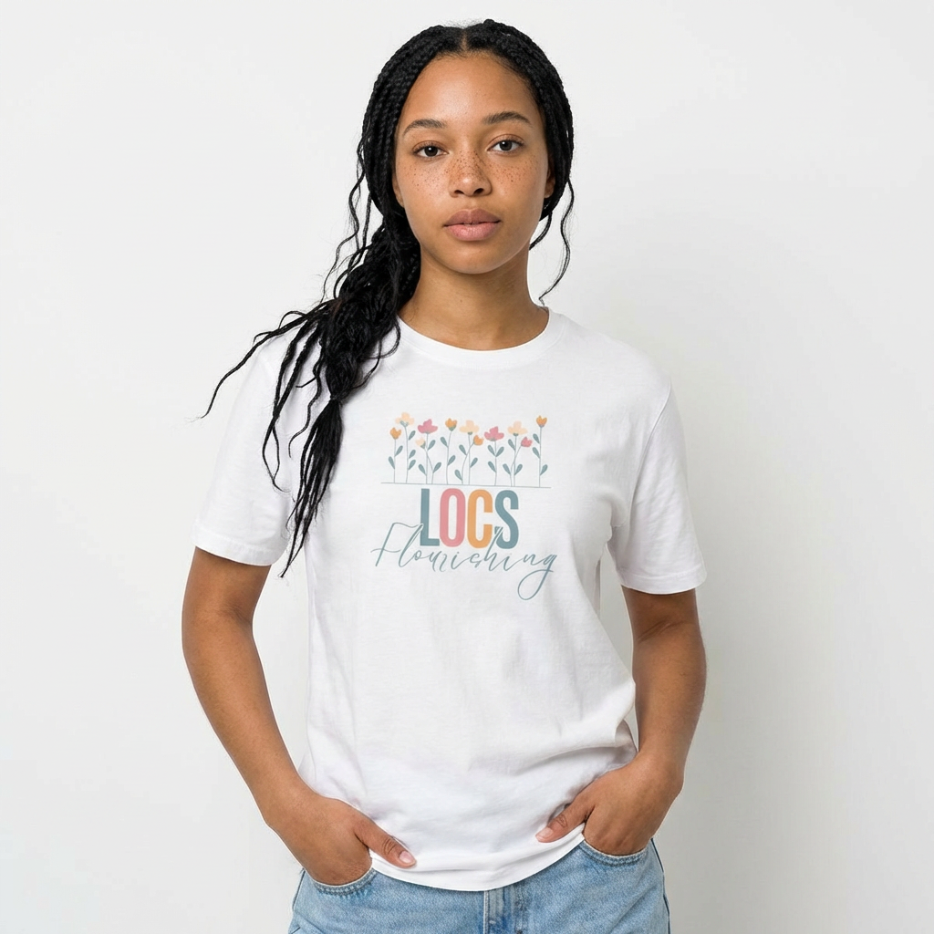 Summer Dreadloc Love "LOCS Flourishing" Black Hairstyle Appreciation Hair Mood Graphic T-shirt product thumbnail image Summer Dreadloc Love "LOCS Flourishing" Black Hairstyle Appreciation Hair Mood Graphic T-shirt product thumbnail image