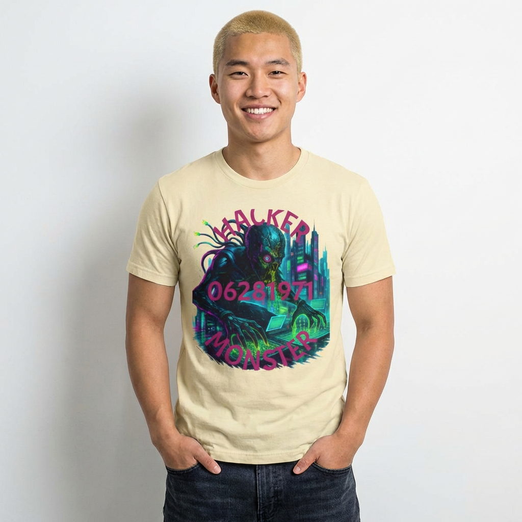 Hacker Monster Tee — Cyberpunk Cthulhu Graphic T-Shirt (06281971)