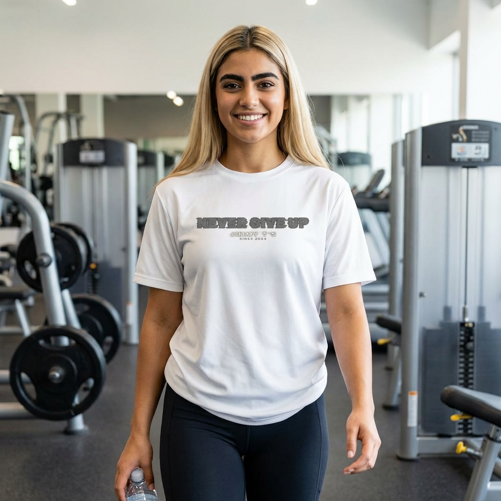 Jimmy T's Apparel Moisture Wicking Never Give Up Fade Unisex Tee