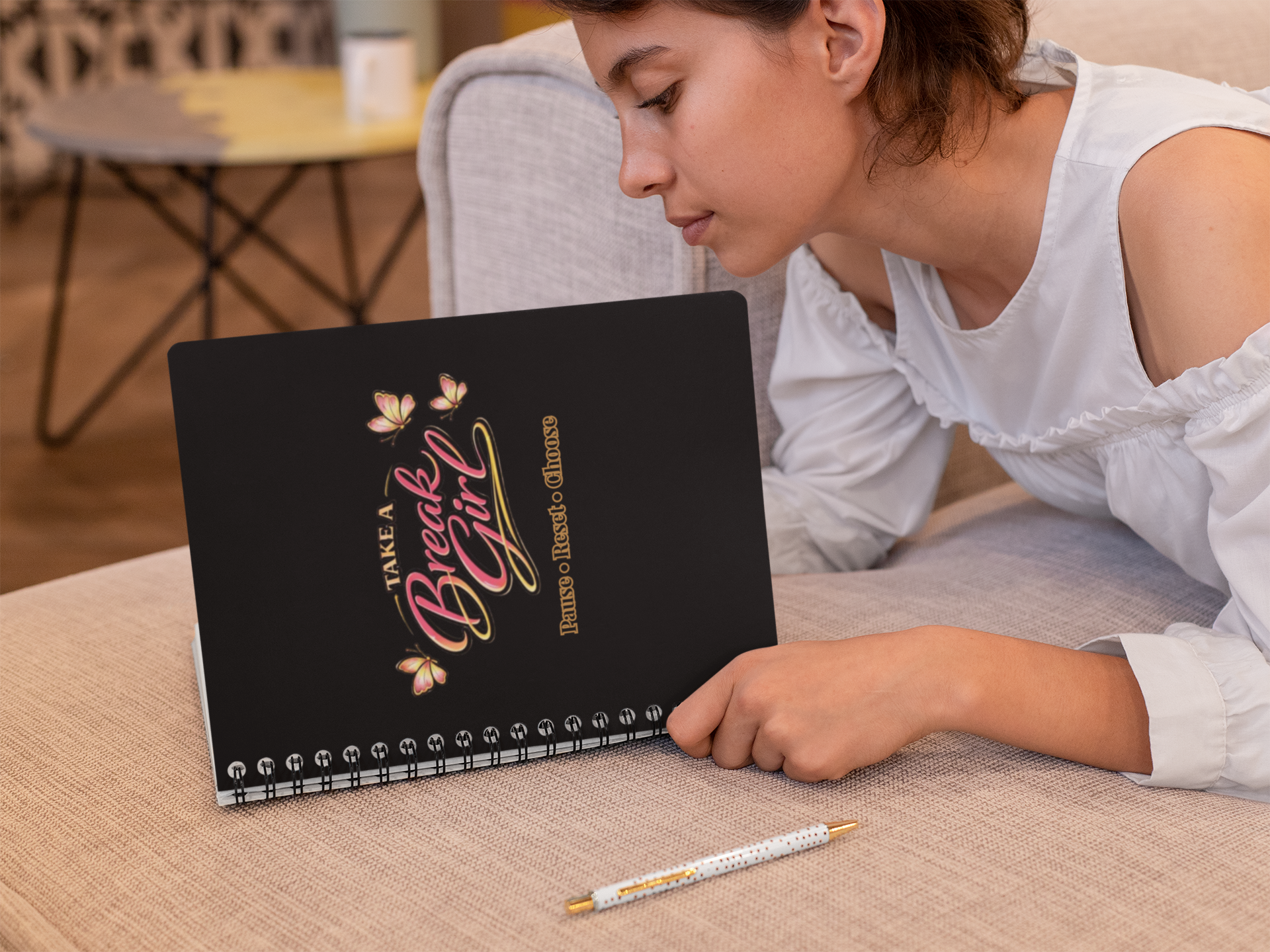 Take A Break Girl™ Signature Journal | Luxe Spiral Notebook for Daily Reset, Reflection &amp; Soft Living product thumbnail image