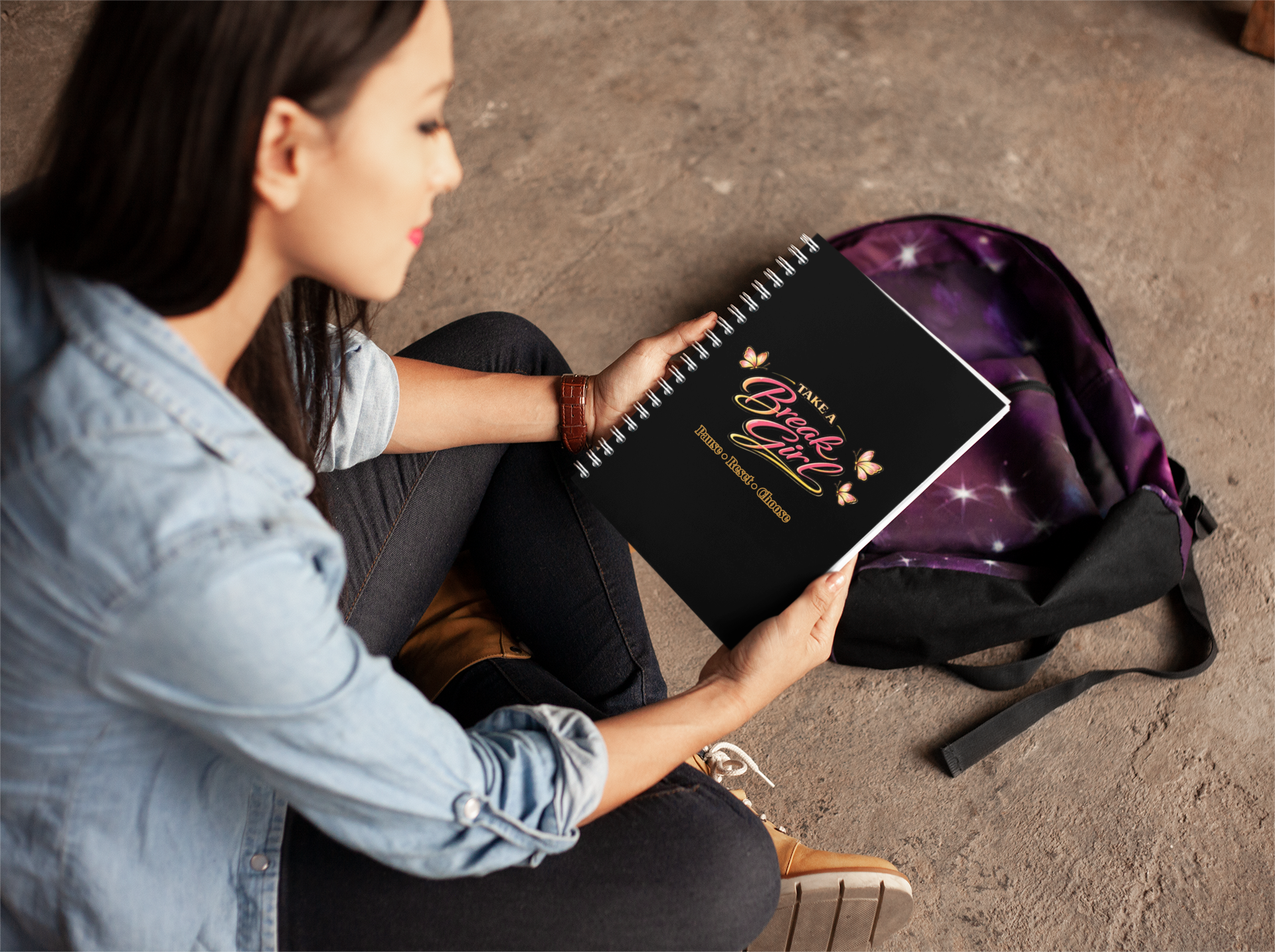 Take A Break Girl™ Signature Journal | Luxe Spiral Notebook for Daily Reset, Reflection &amp; Soft Living product thumbnail image