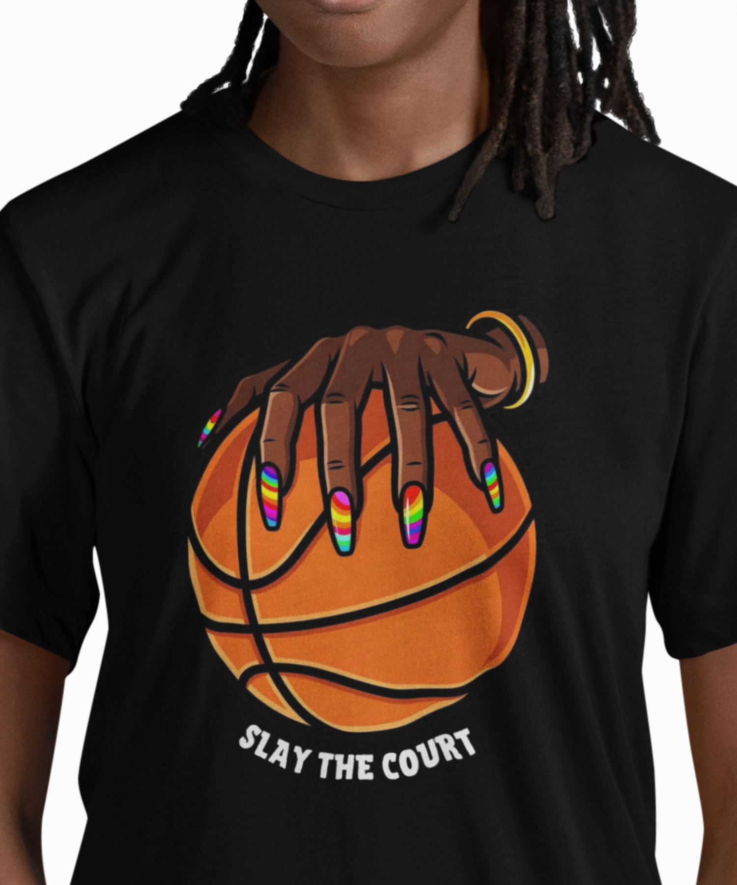 "Slay the Court" Gildan Softstyle Unisex Adult Tee, Women's Basketball Fingernails Graphic Hoops T-Shirt product thumbnail image "Slay the Court" Gildan Softstyle Unisex Adult Tee, Women's Basketball Fingernails Graphic Hoops T-Shirt product thumbnail image