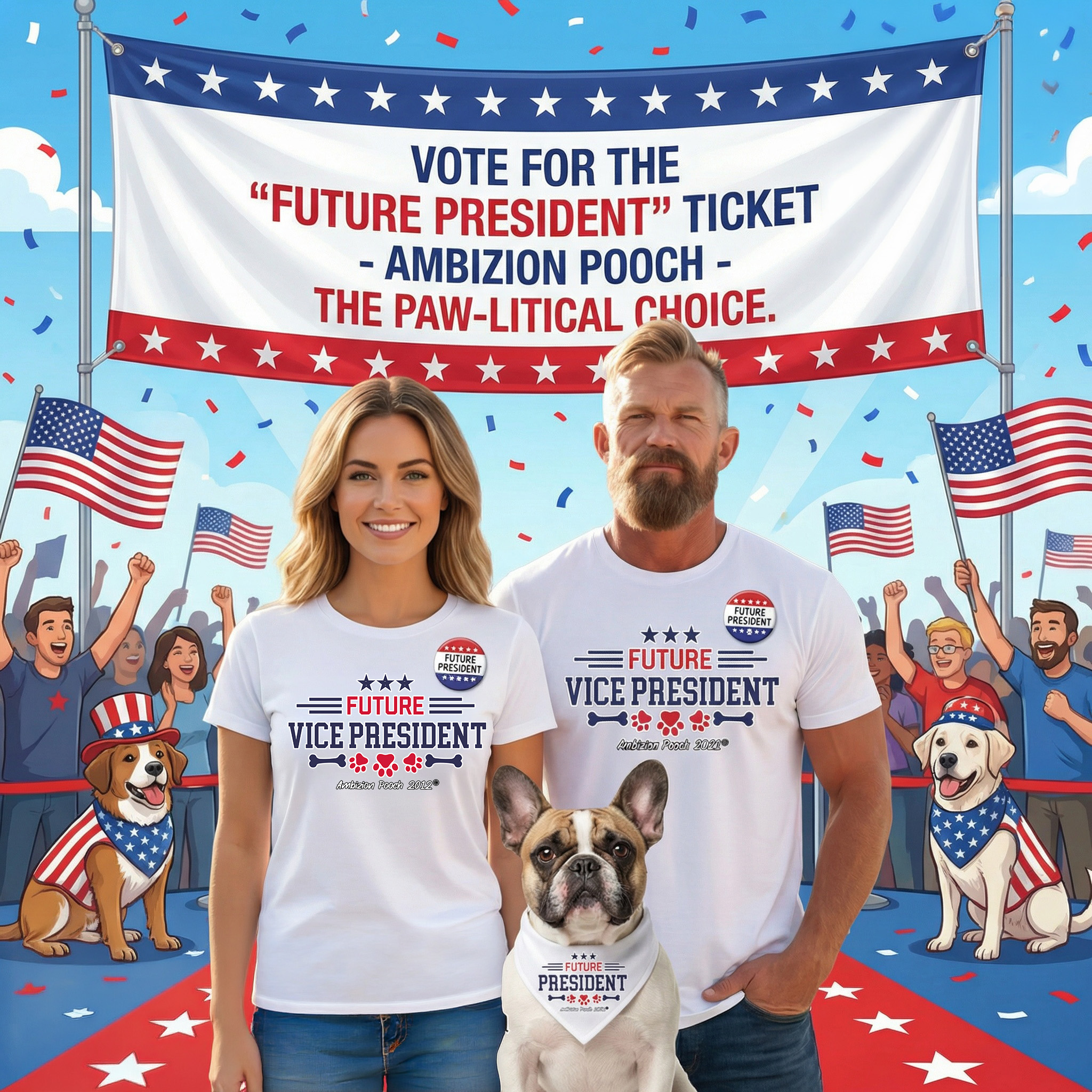 Doggy Parent Future Vice President — Matching Doggy President Doggy Tee 