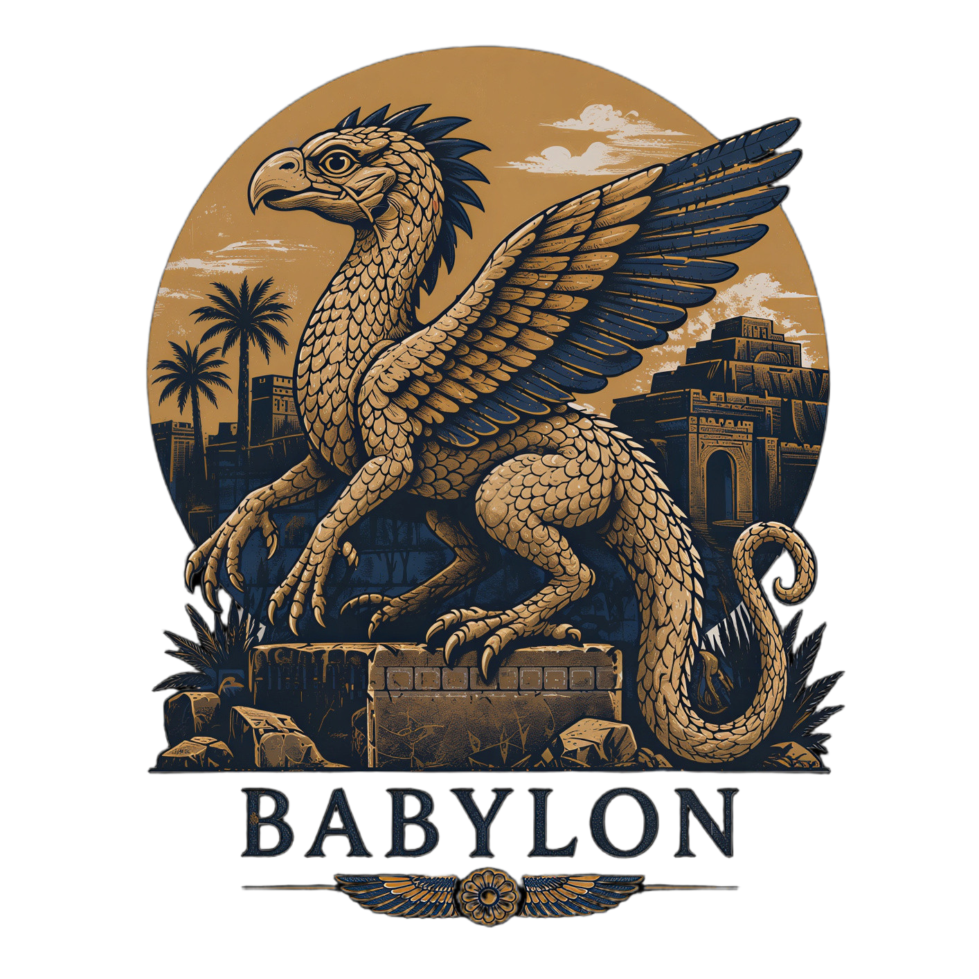 Babylon Lizard Bird T-Shirt — Vintage Winged Beast Graphic Tee