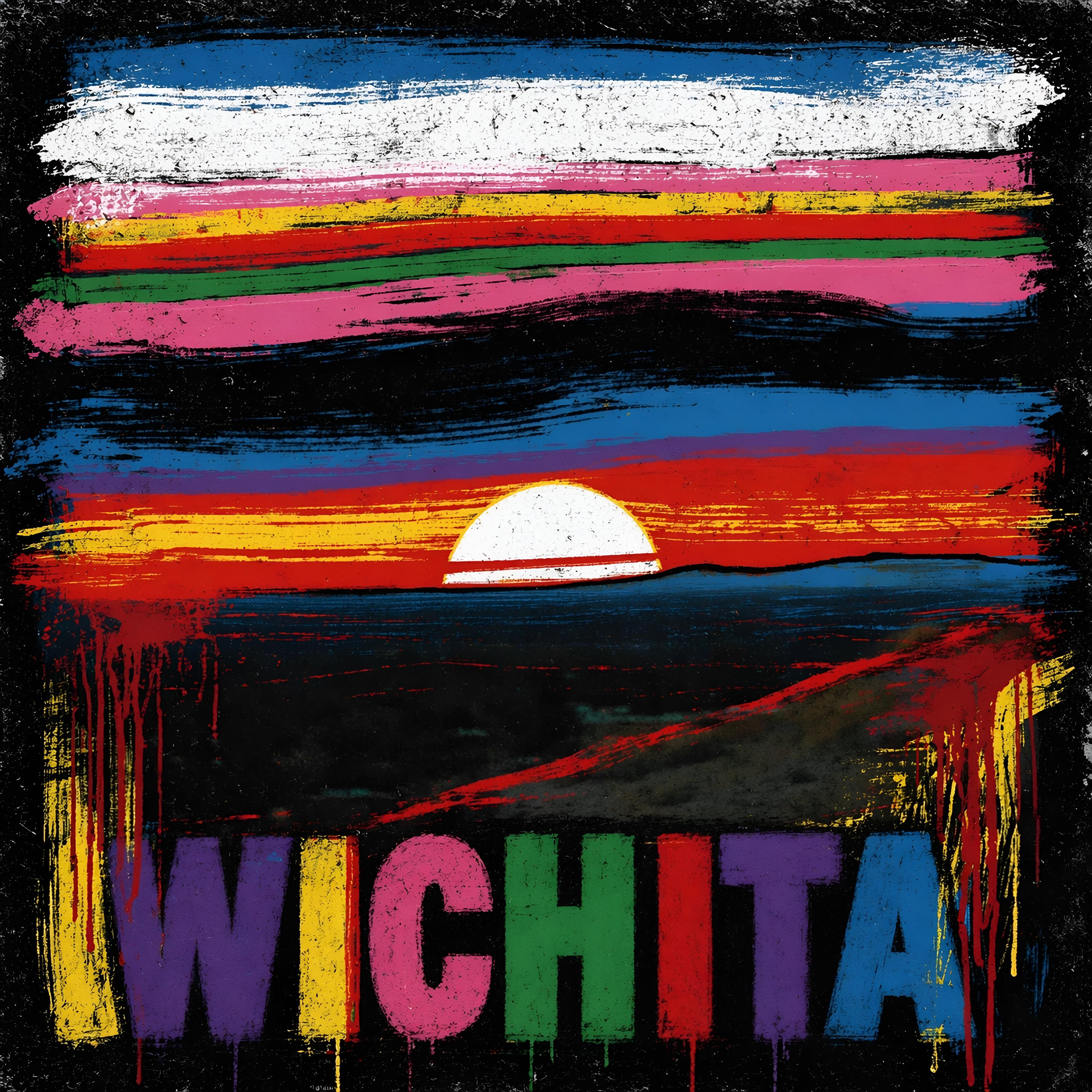 Wichita Sunset Graphic Tee — Colorful Retro City Pride T-Shirt product thumbnail image
