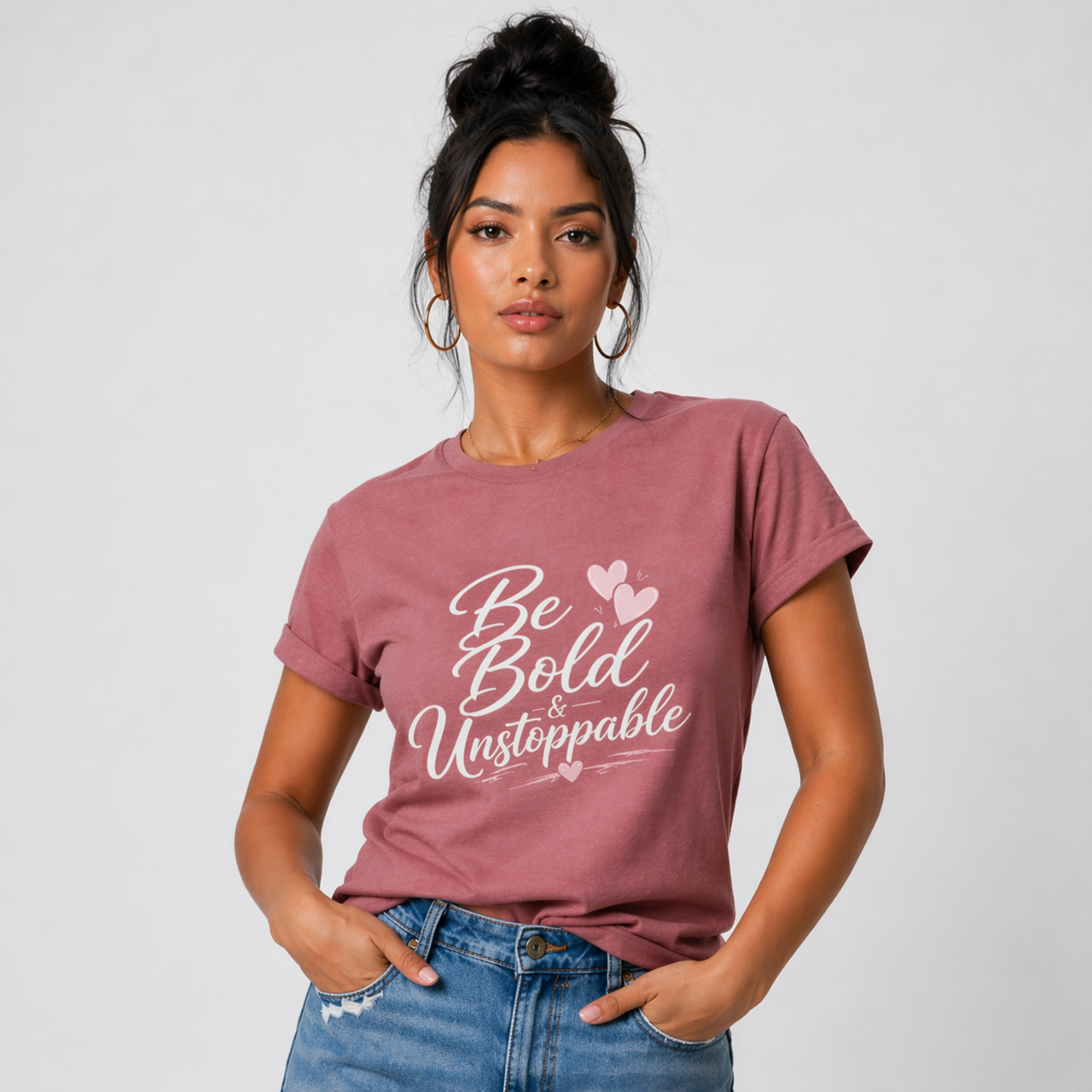 Be Bold &amp; Unstoppable T-Shirt — Motivational Graphic Tee for Women product thumbnail image