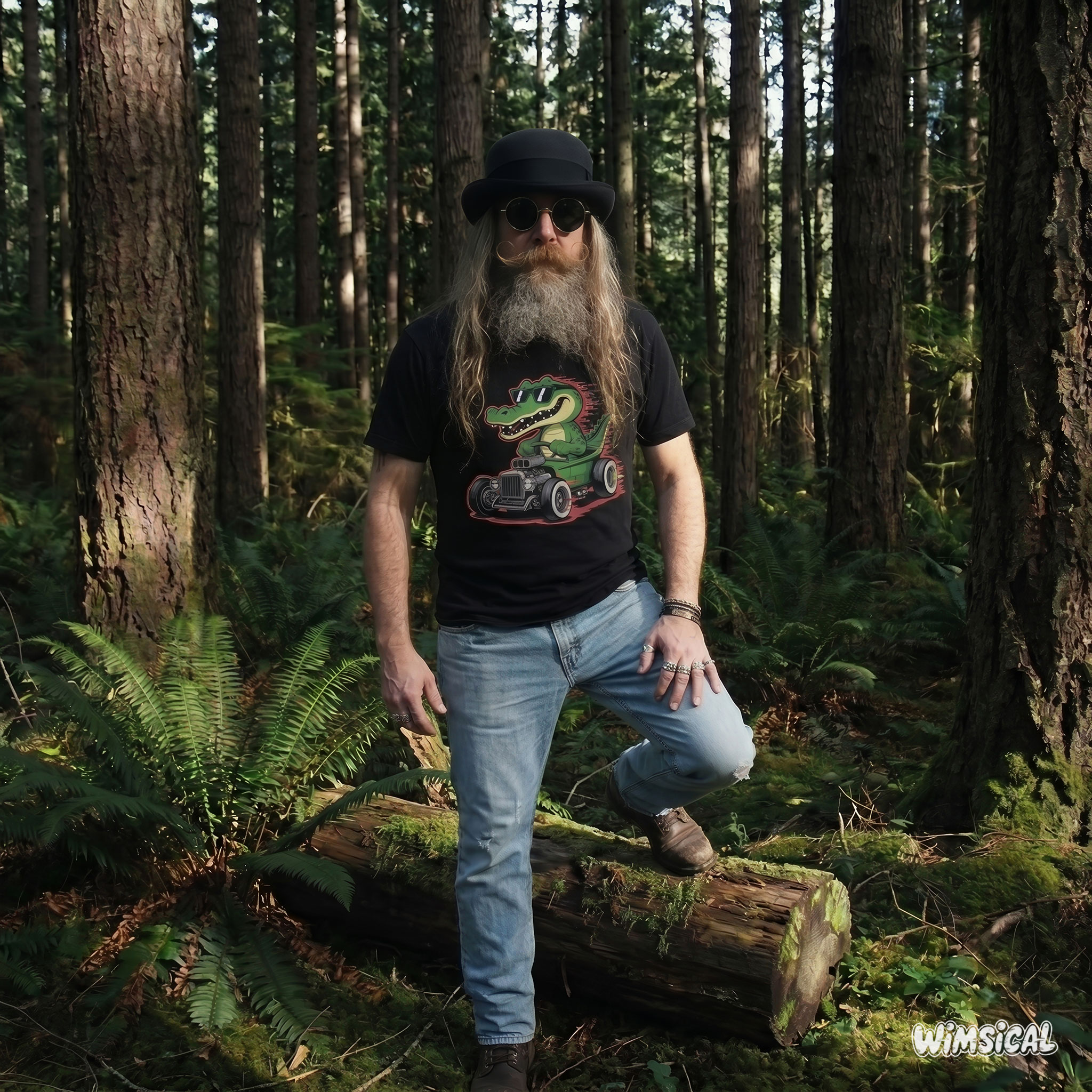 Bayou Burnout – Swamp Gator Hot Rod Unisex T-Shirt product thumbnail image