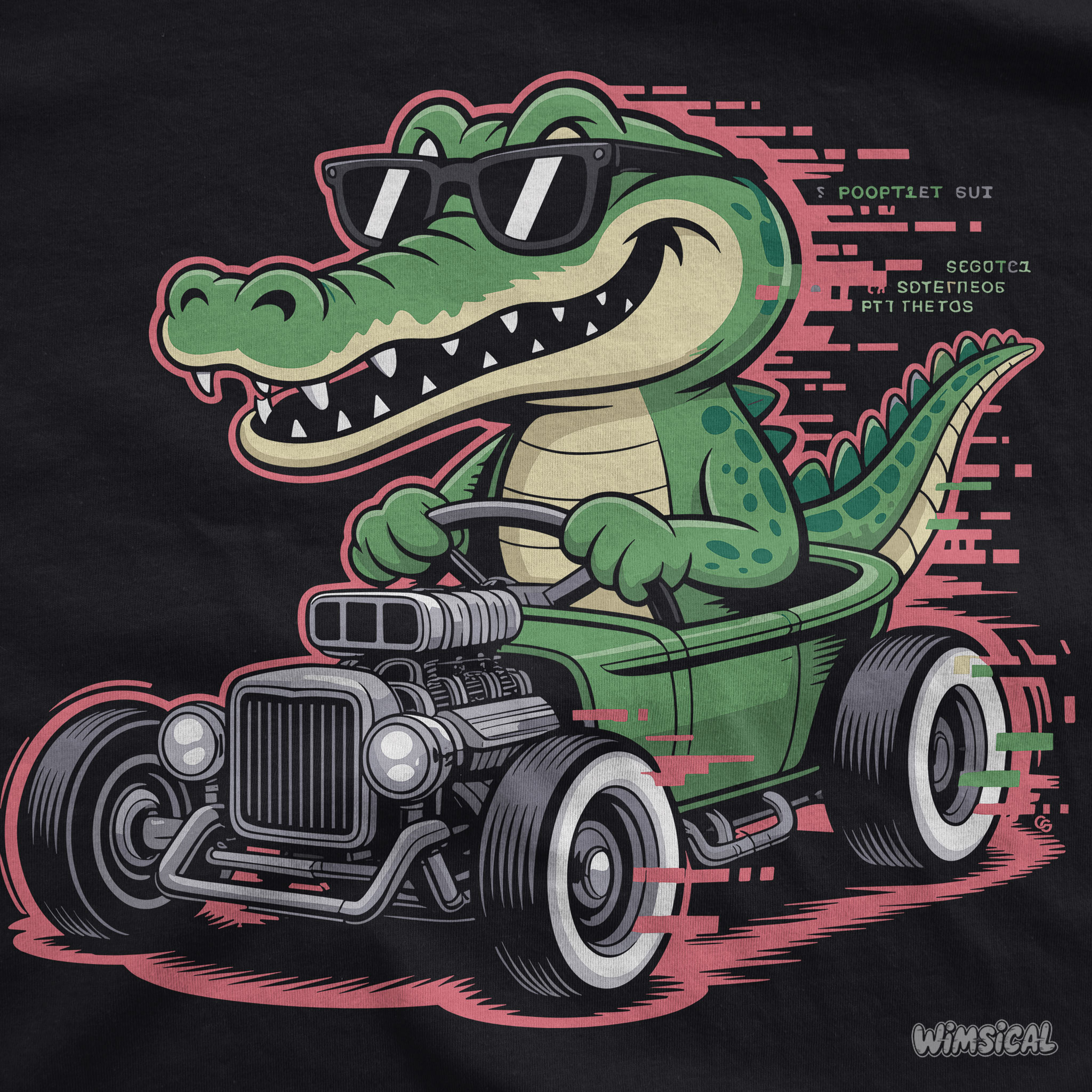 Bayou Burnout – Swamp Gator Hot Rod Unisex T-Shirt