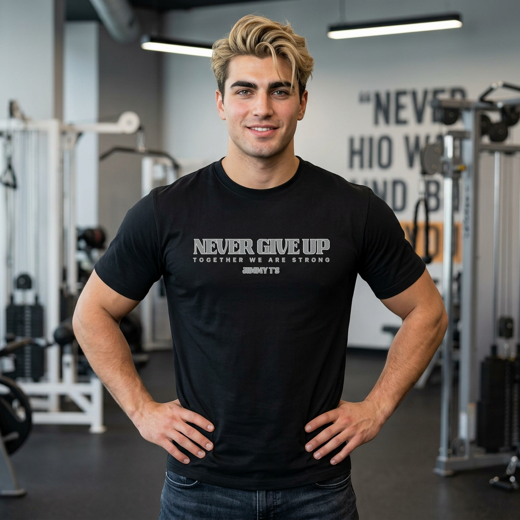 Jimmy T's Apparel Moisture Wicking Never Give Up Unisex Tee