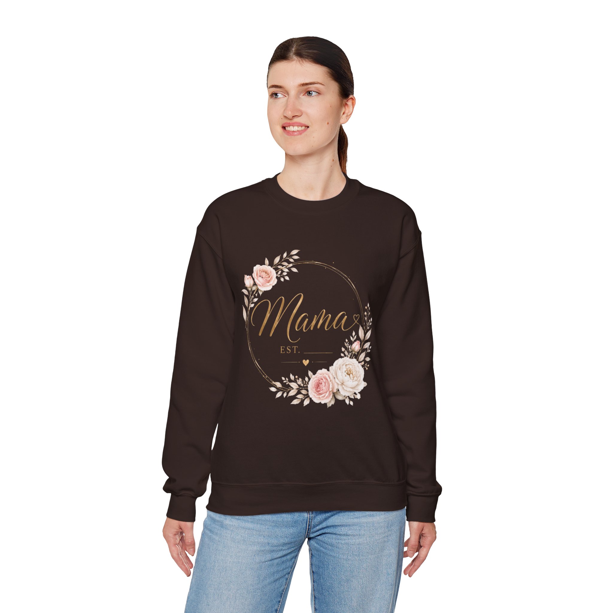 Mama Est. Floral Crewneck Sweatshirt for Mother's day