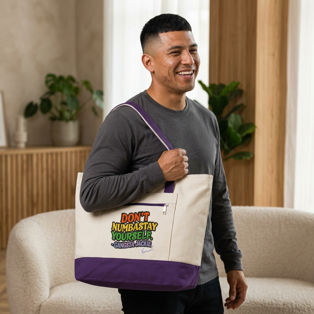 ThaMuscleWhisperer Zippered Beach & Everyday Tote