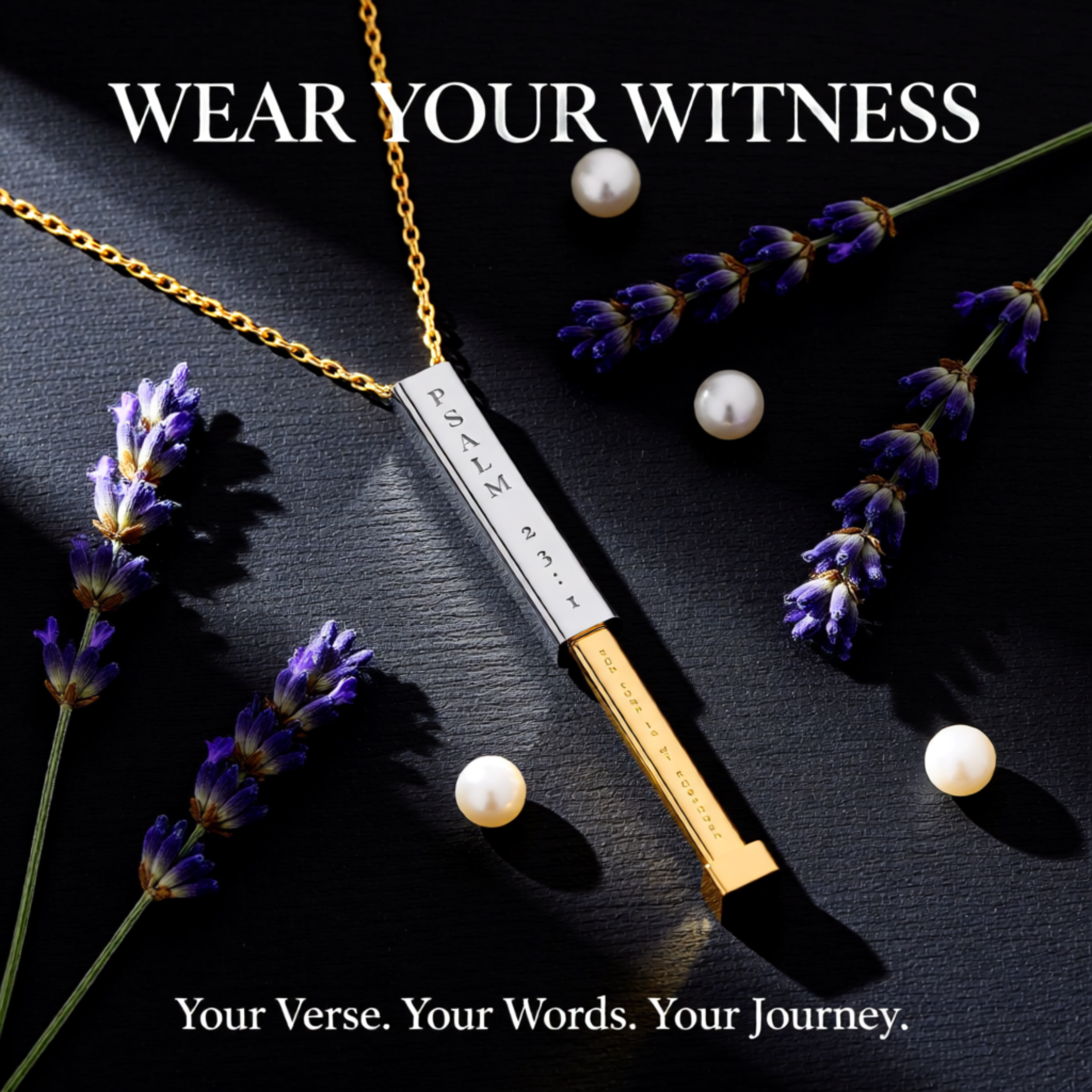 Engraved Sliding Bar Necklace | Custom Psalm 23:1 Message | Thoughtful Gift for Mom, Dad & More product thumbnail image Engraved Sliding Bar Necklace | Custom Psalm 23:1 Message | Thoughtful Gift for Mom, Dad & More product thumbnail image